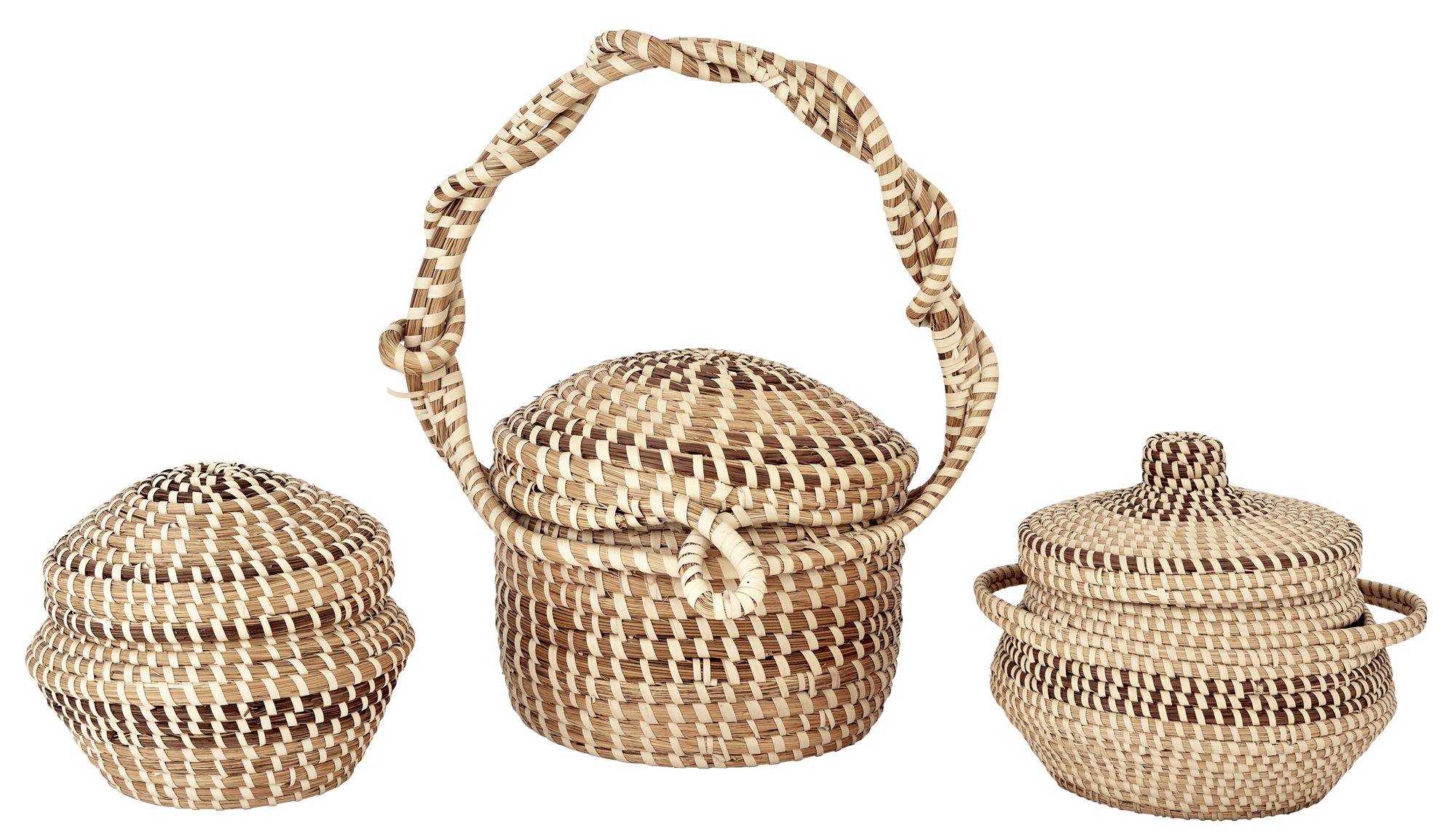 Lot image - Three South Carolina Sweetgrass Baskets