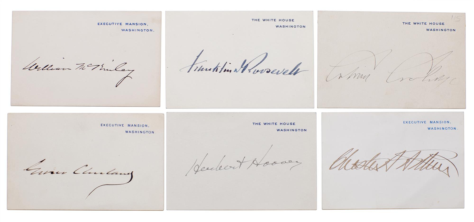 Lot image - [PRESIDENTS]  Collection of signed White House cards.