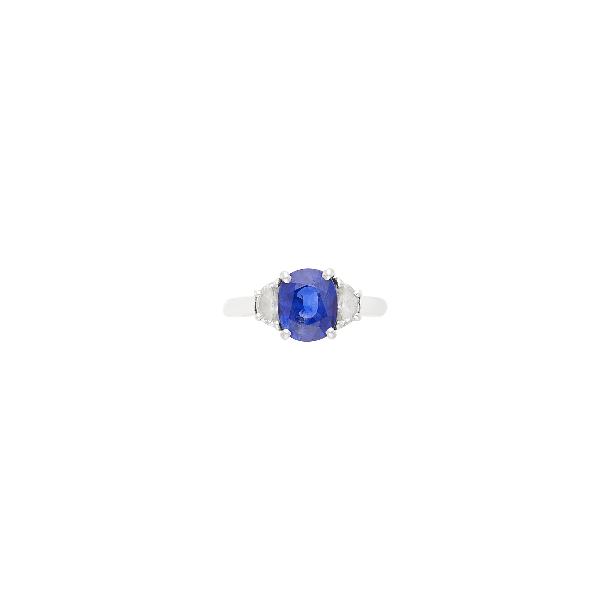 Lot image - Platinum, Sapphire and Diamond Ring