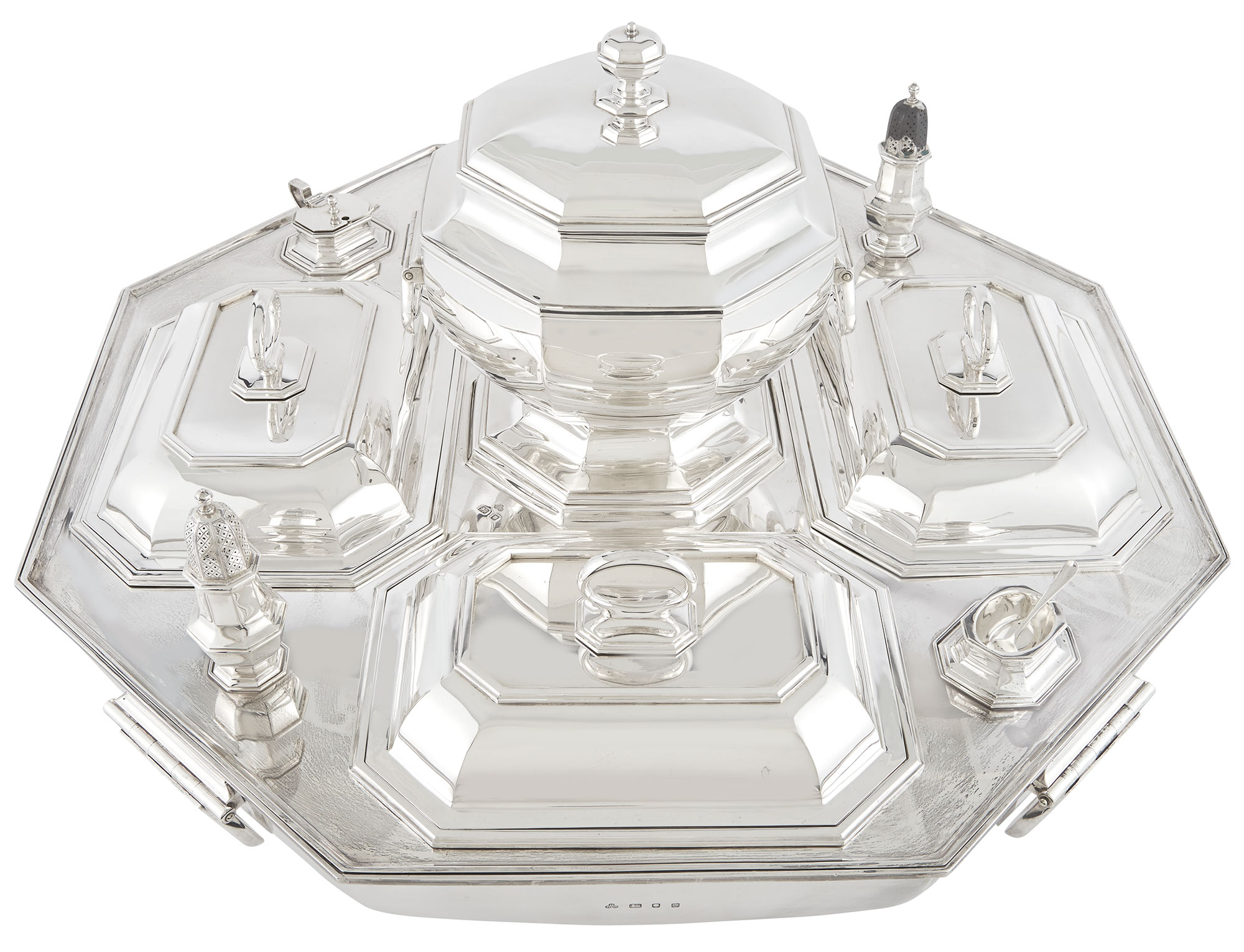 Lot image - English Sterling Silver Supper Set