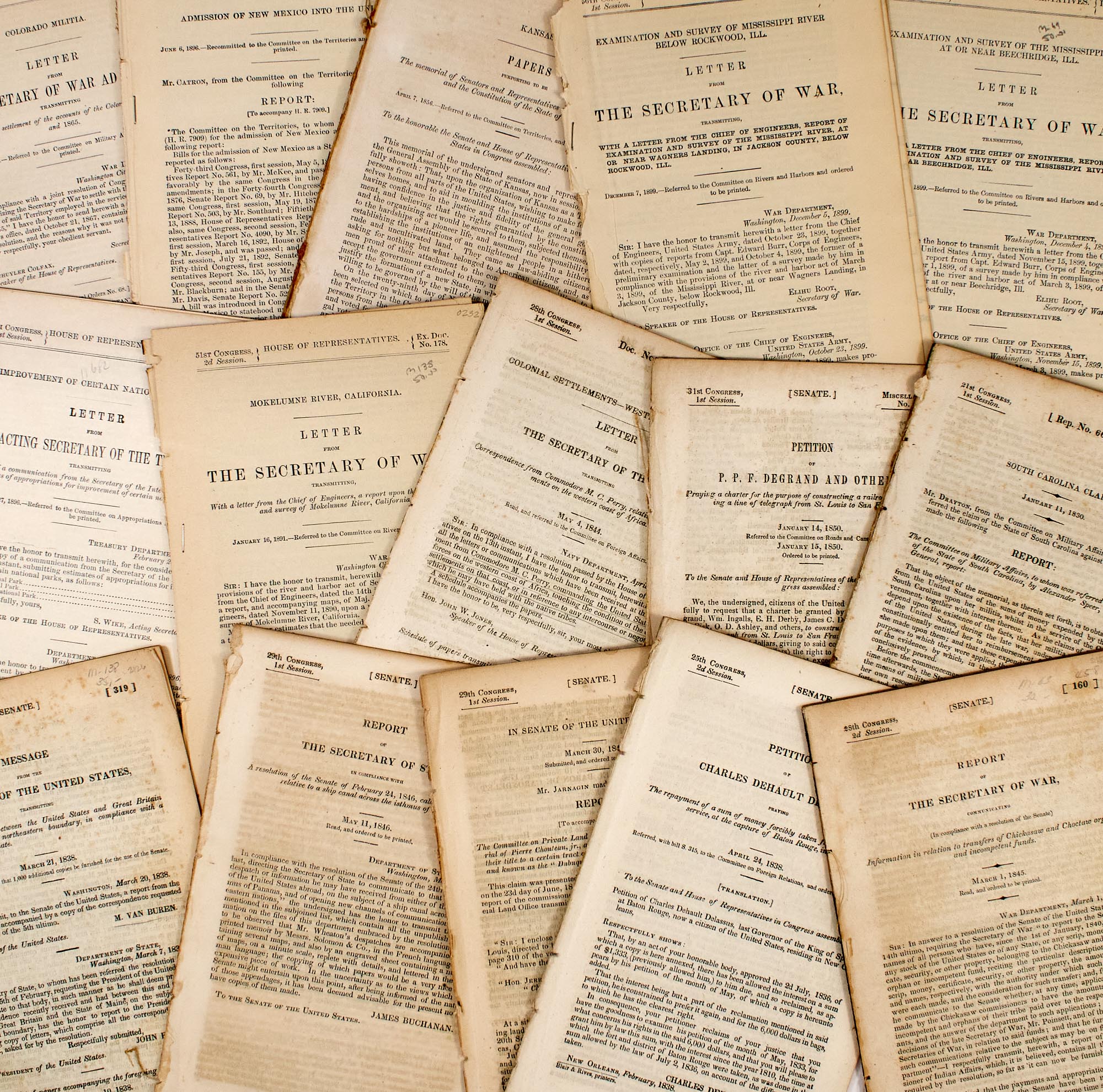 Lot image - [PAMPHLETS-AMERICANA]  Approximately 18 linear feet of 19th century  publications of the United States Congress.