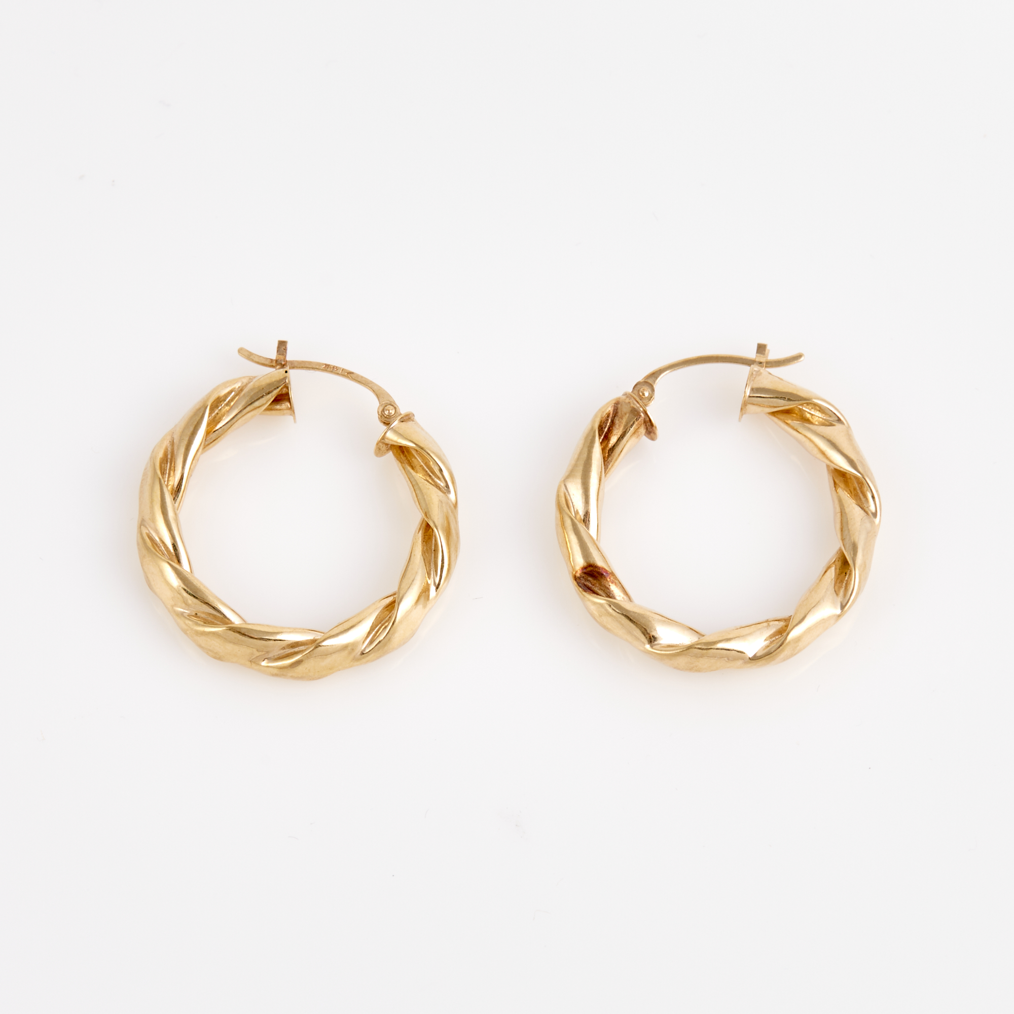 Lot image - Two Gold Earrings, 14K 1 dwt.