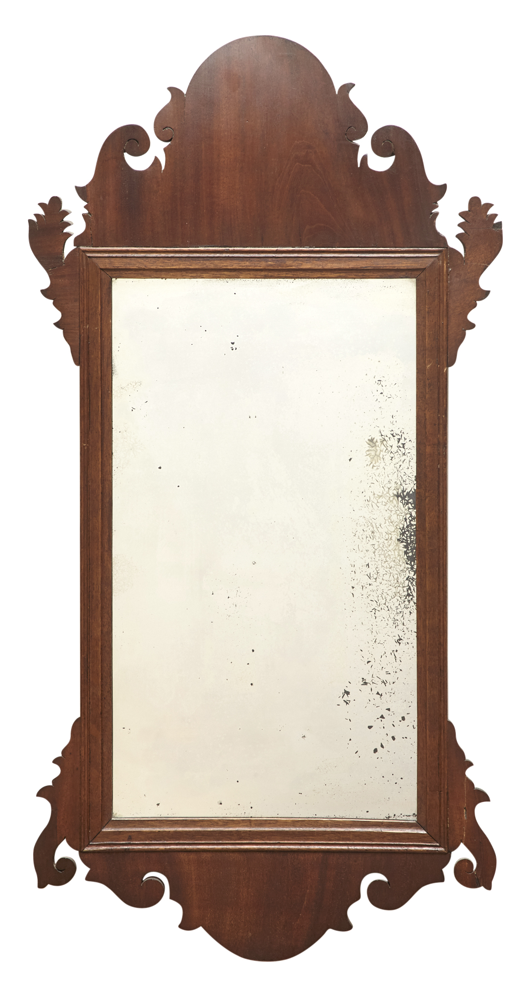 Lot image - Federal Mahogany Scrolled and Arched Mirror