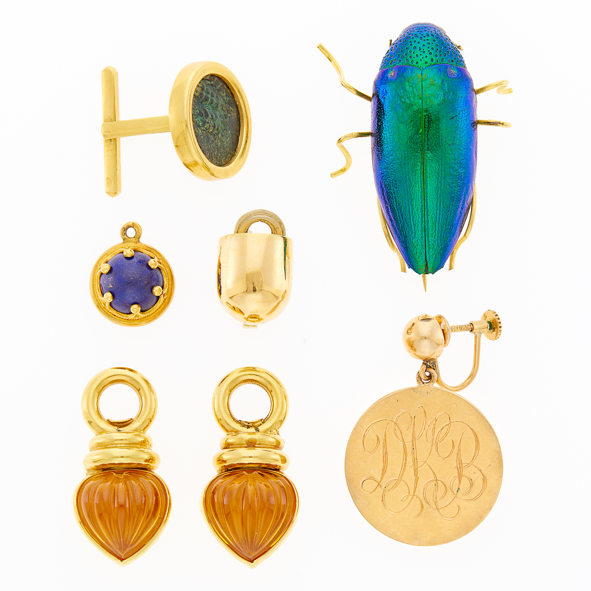 Lot image - Group of Gold and Gilt-Metal Jewelry and Fragments