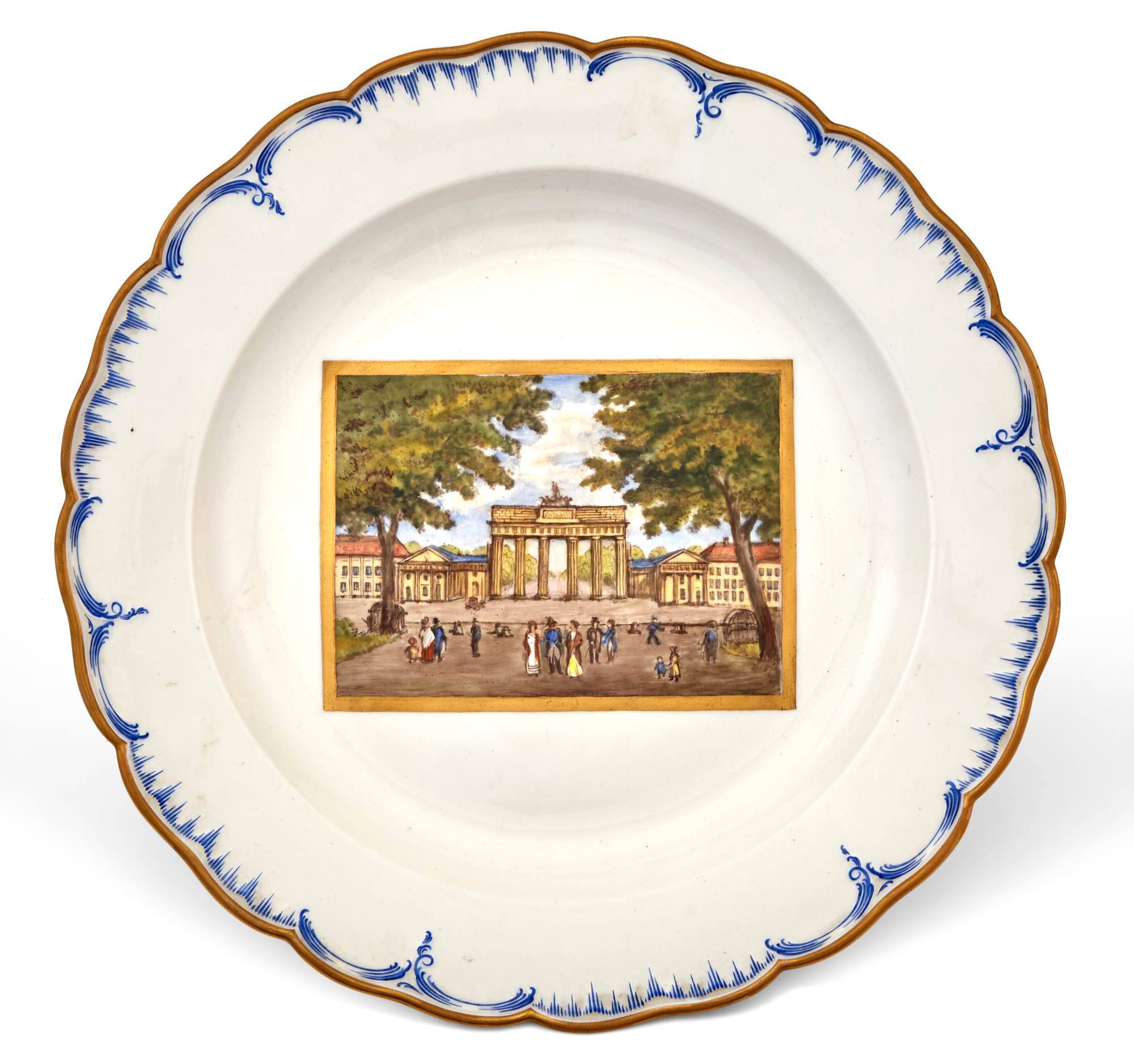 Lot image - KPM Porcelain Topographical Charger Depicting the Brandenburg Gate