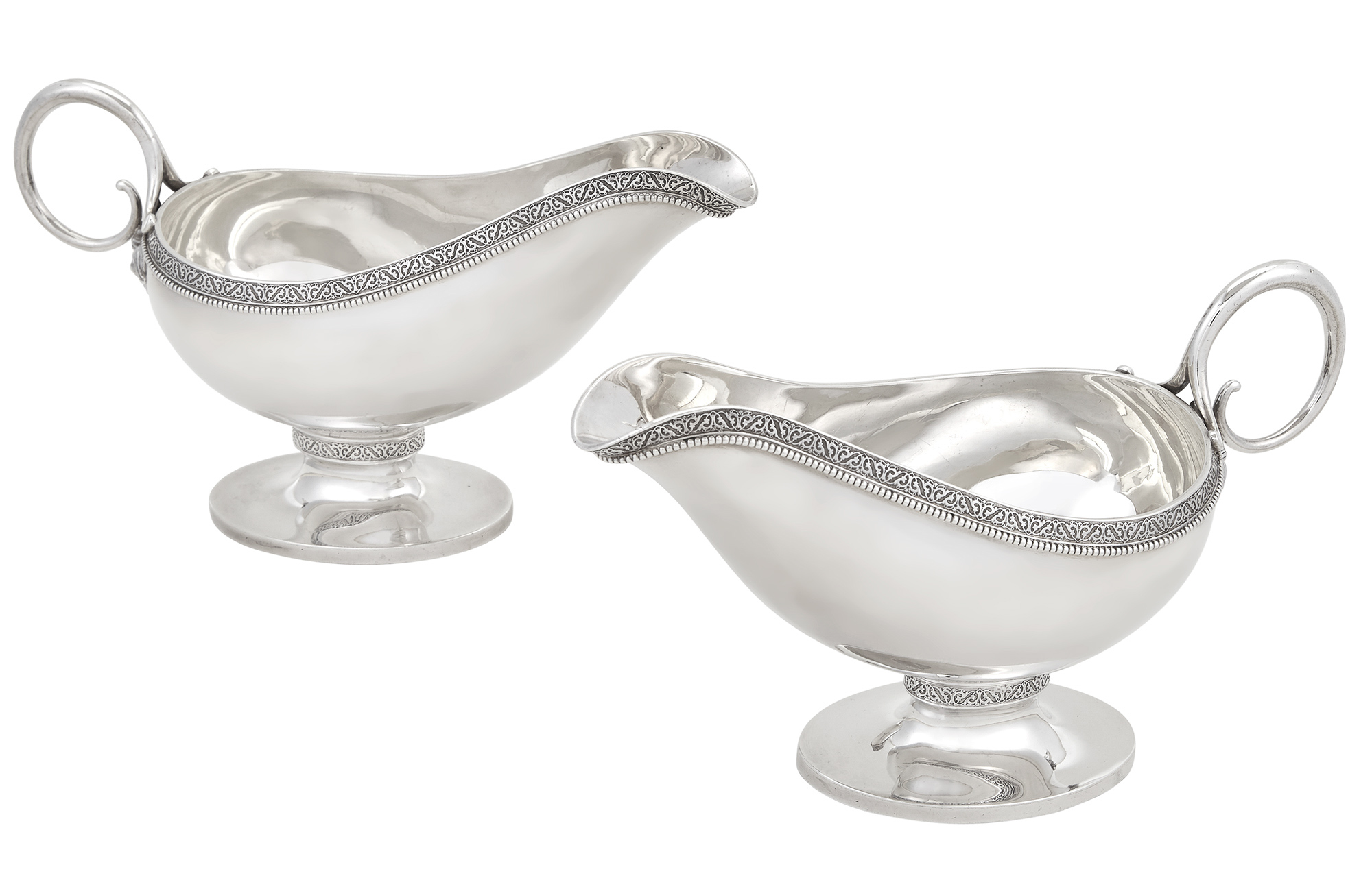 Lot image - Pair of Gorham Sterling Silver Sauceboats