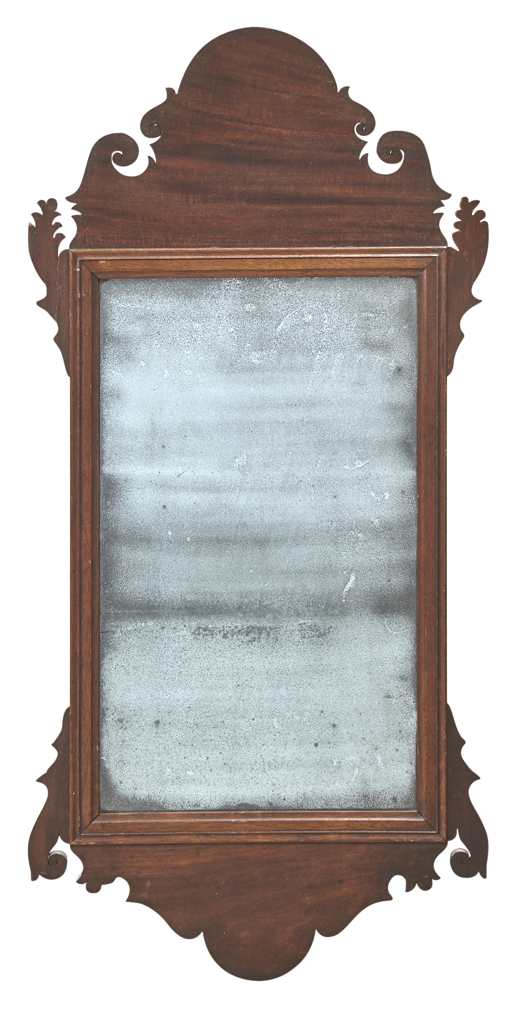 Lot image - Federal Mahogany Scrolled and Arched Mirror