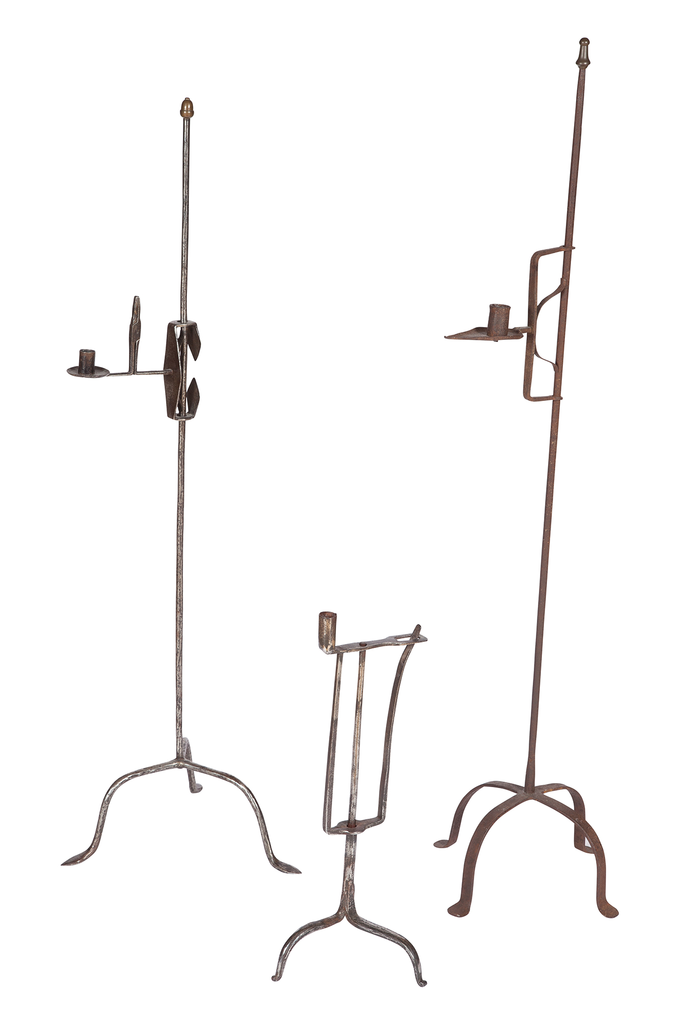 Lot image - Three Wrought Iron Lighting Devices