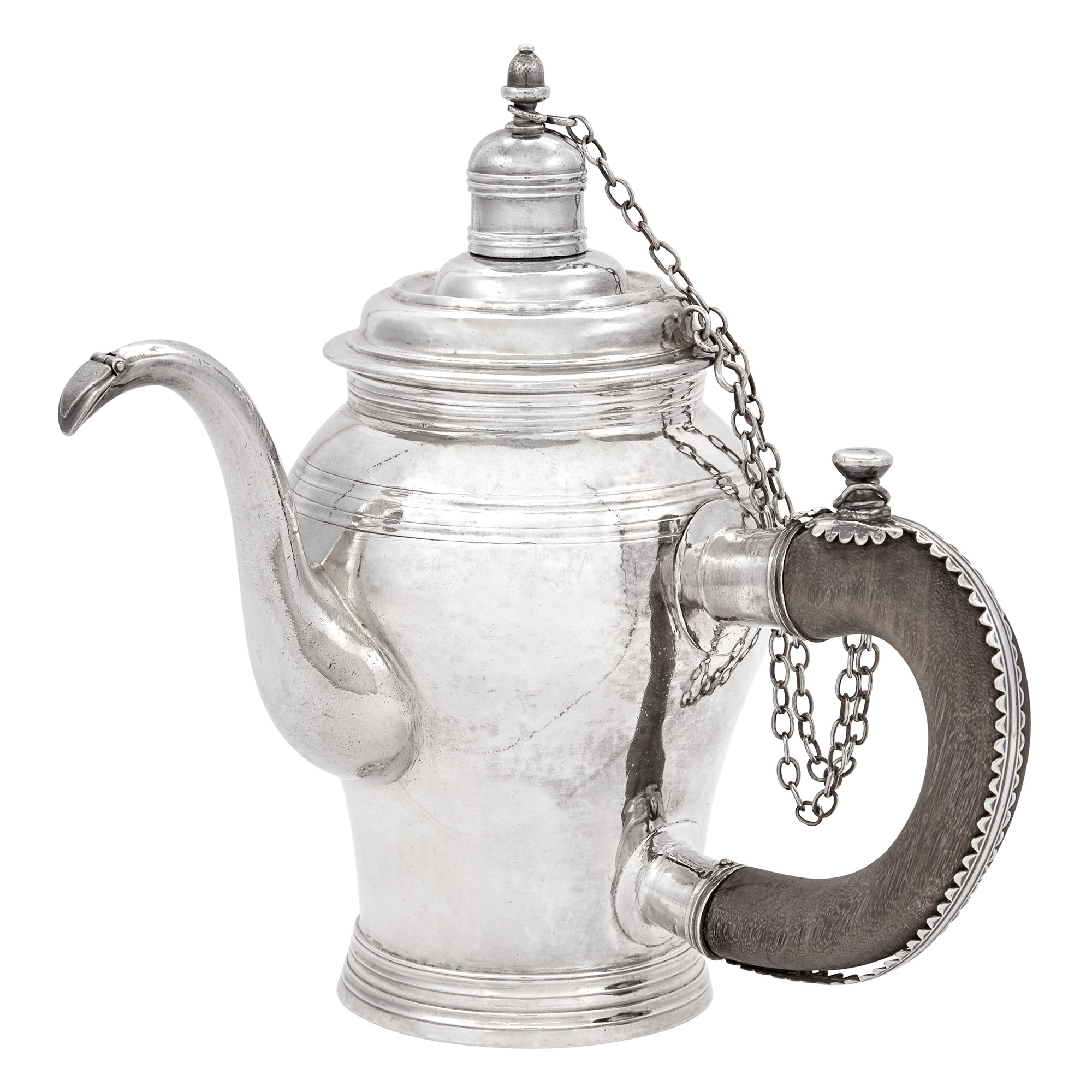 Lot image - Queen Anne Britannia Standard Silver Chocolate Pot