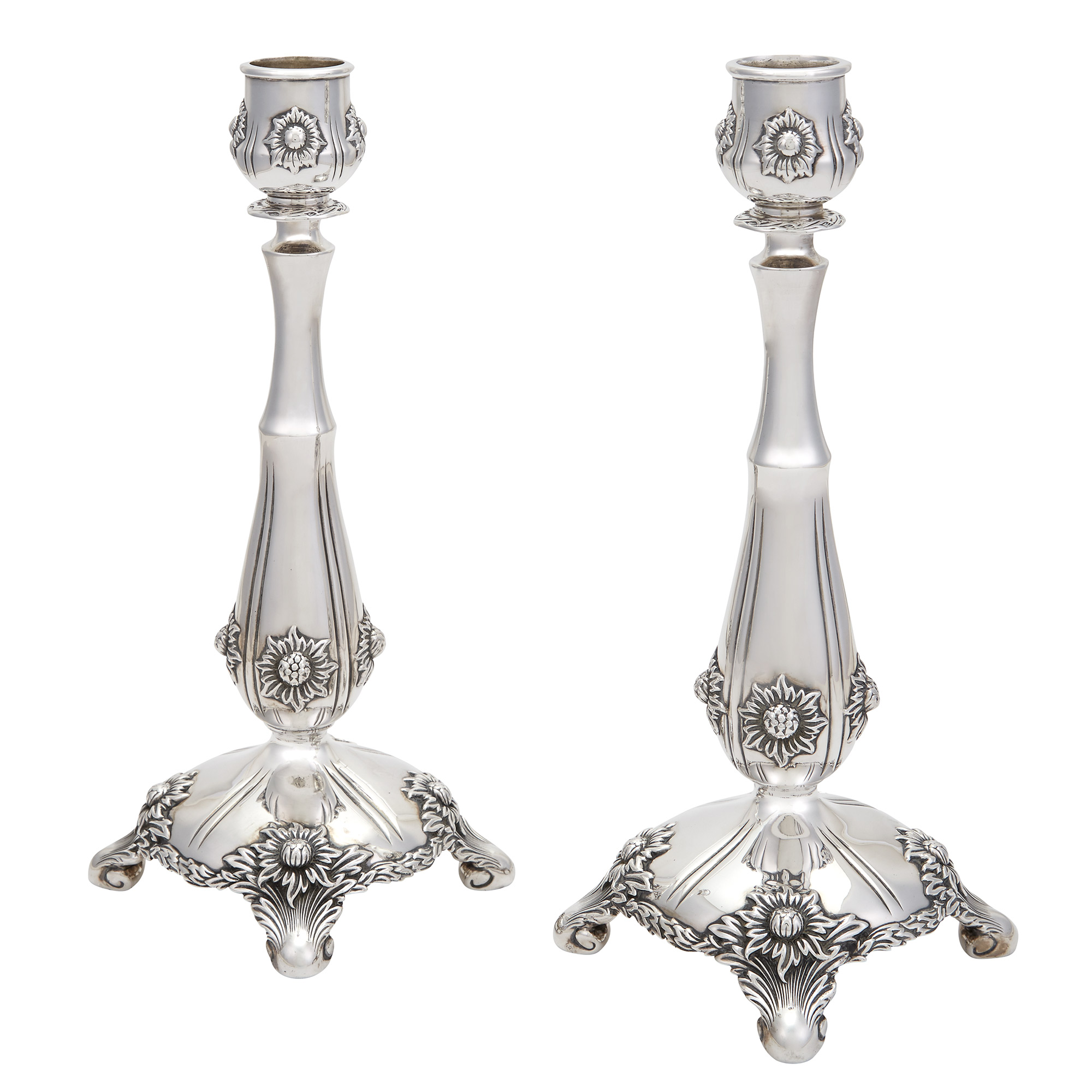 Lot image - Pair of Tiffany & Co. Sterling Silver Chrysanthemum