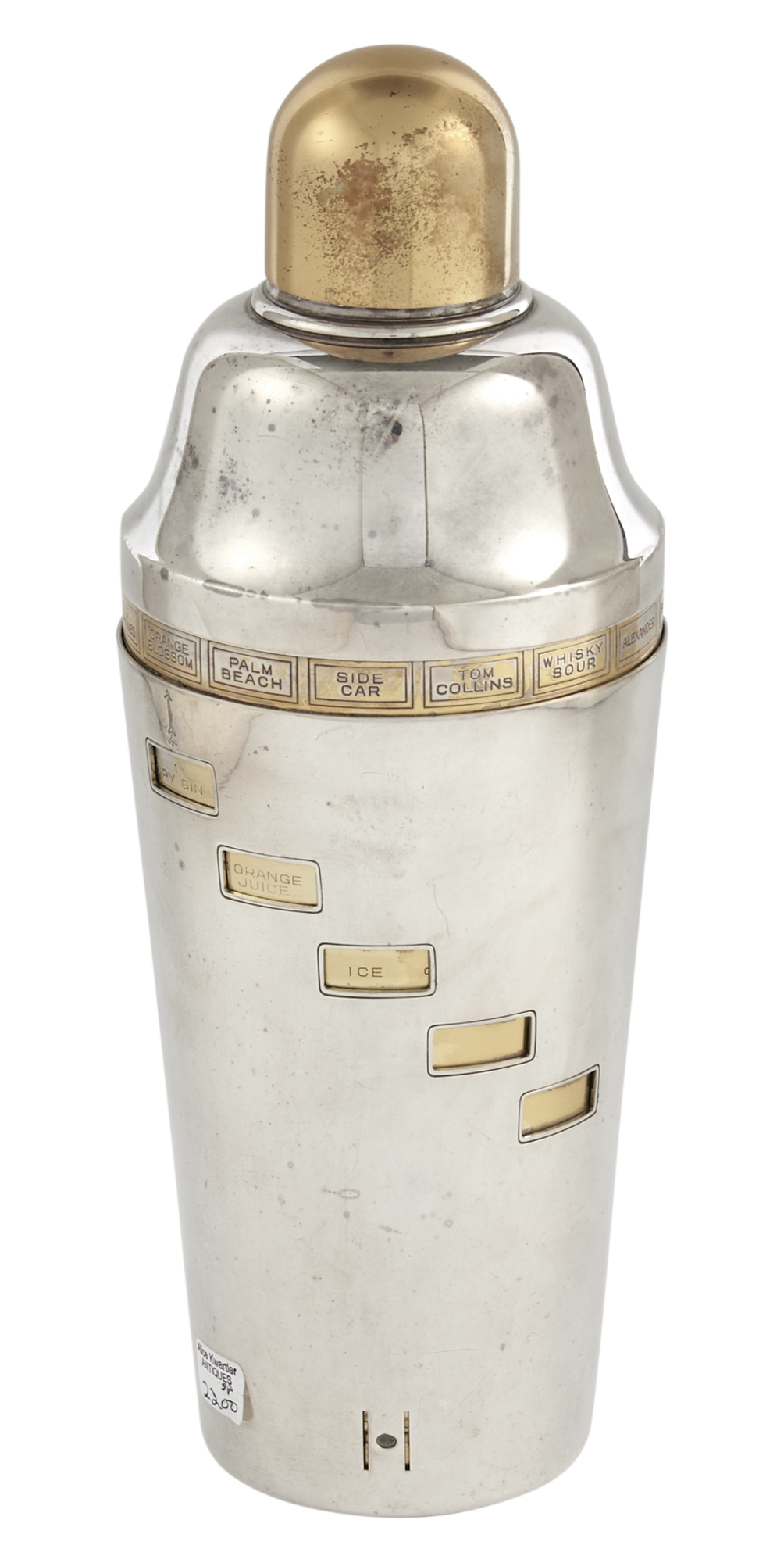 Lot image - English Silver-Plated Novelty Dial-a-Drink