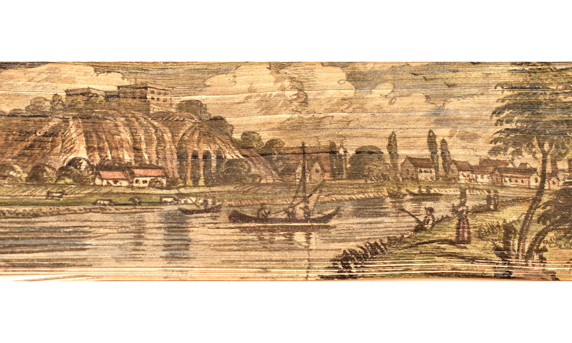 Lot image - [FORE-EDGE PAINTINGS]  Group of six volumes, all with fine concealed fore-edge paintings, one double.