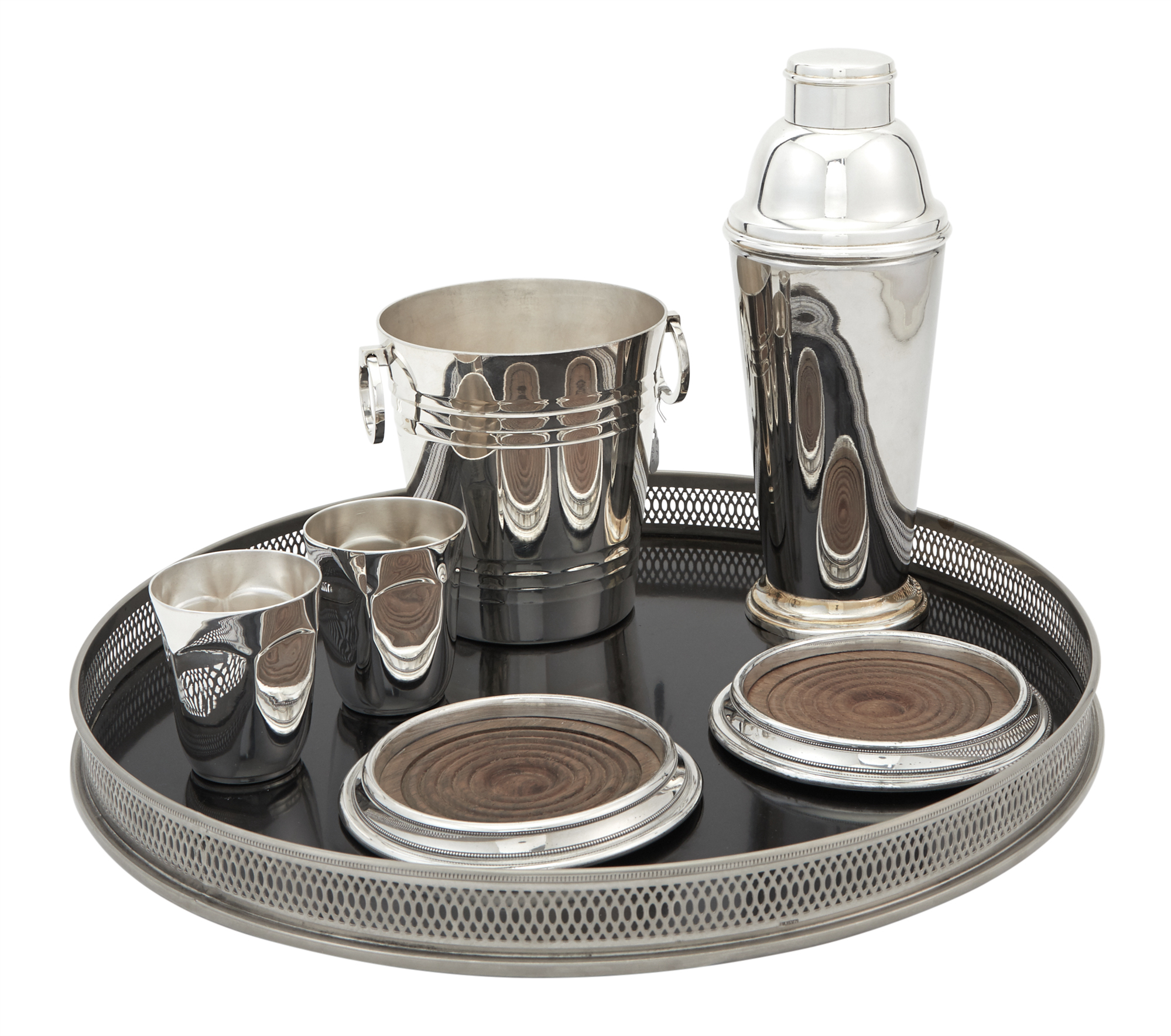 Lot image - Assembled Silver-Plated Barware Set