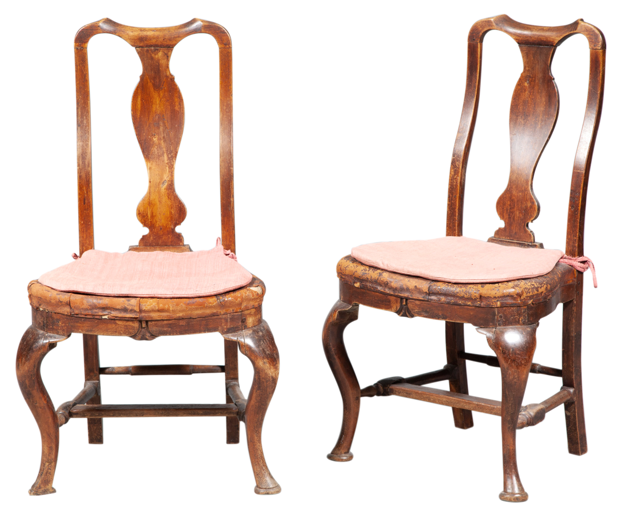 Lot image - Pair of Queen Anne Fruitwood Side Chairs