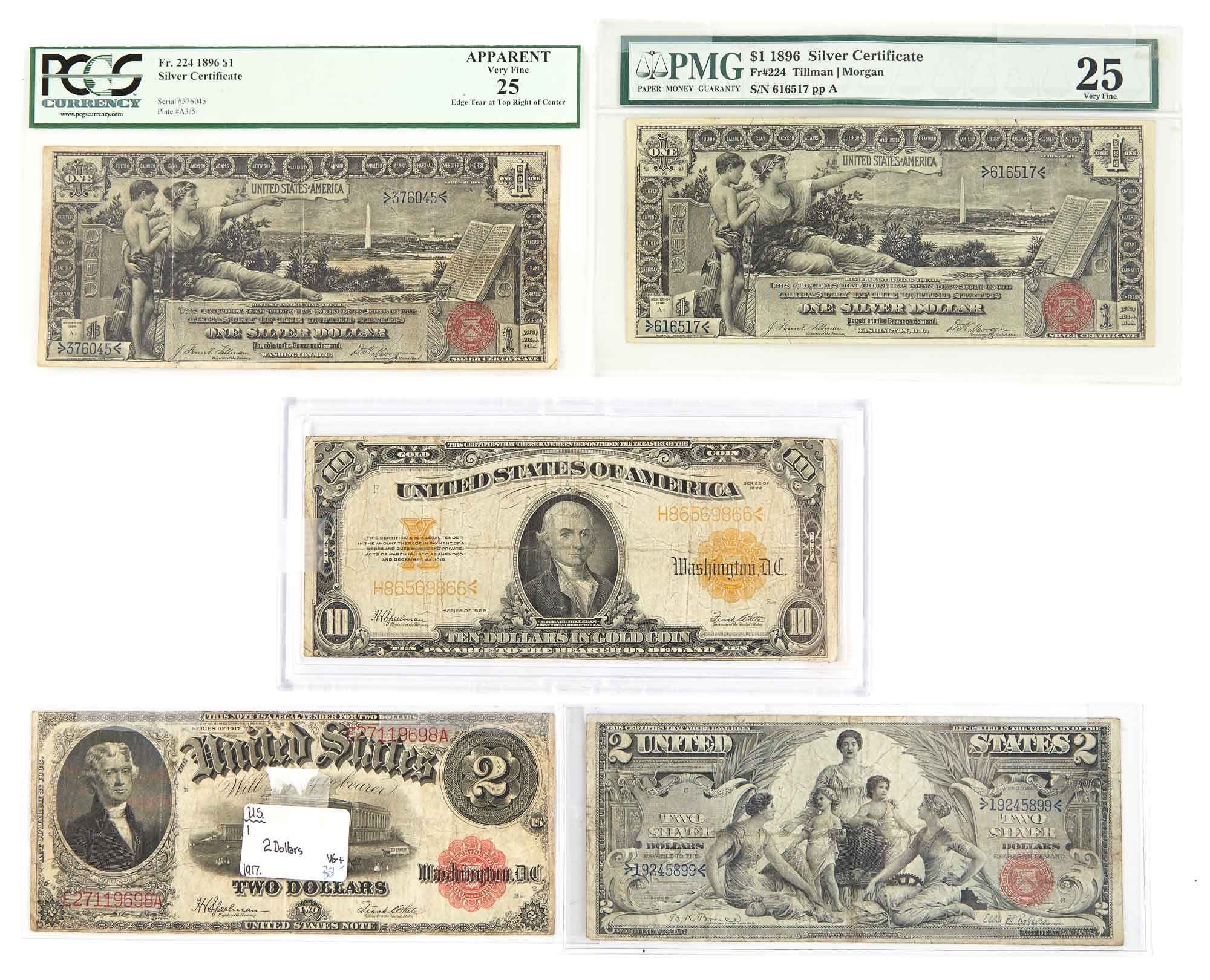 Lot image - United States Large Size Bank Note Group
