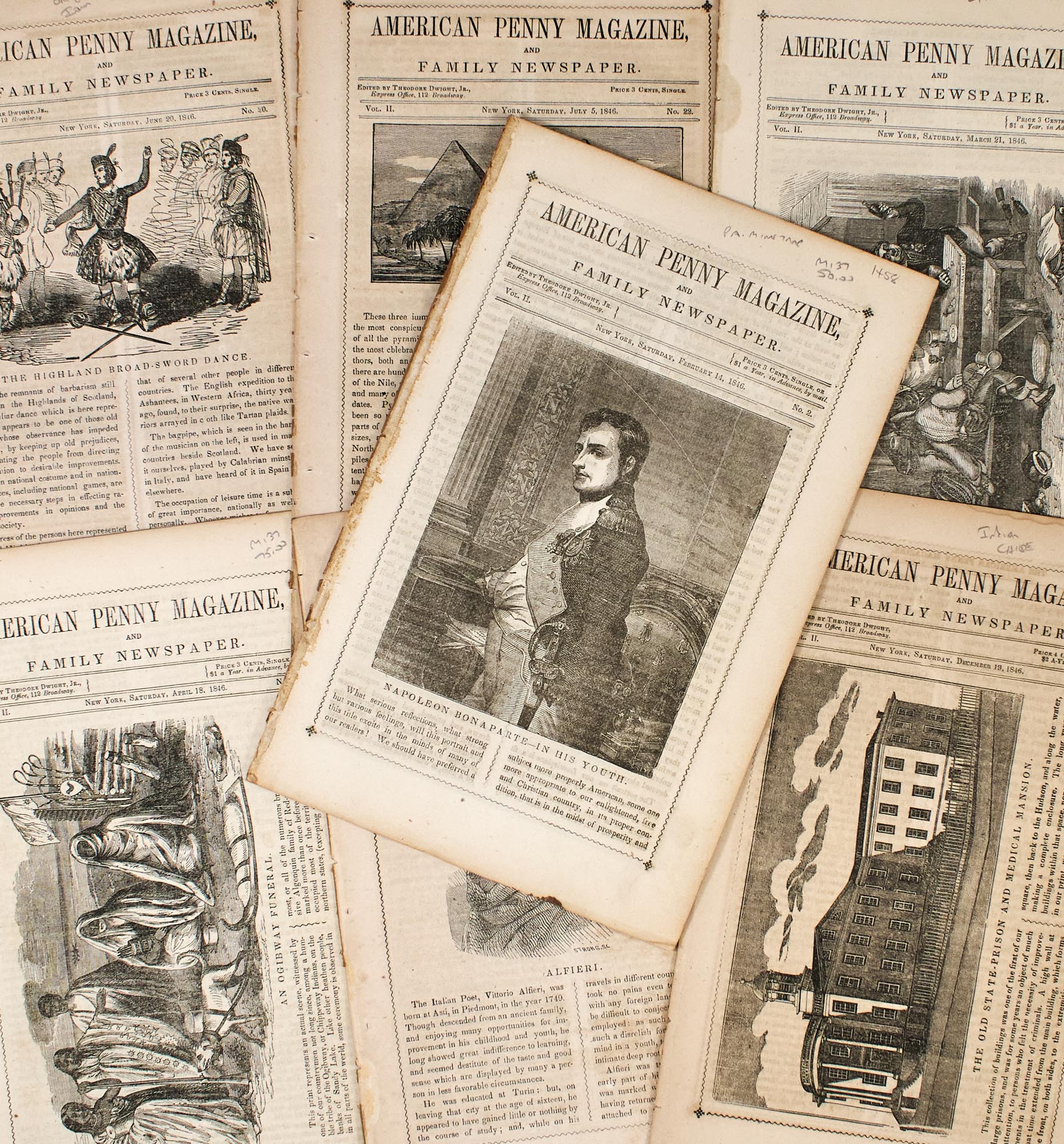 Lot image - [PAMPHLETS-AMERICANA]  Group of approximately three hundred 19th century pamphlets: consisting of newspapers, magazines, and literary reviews.