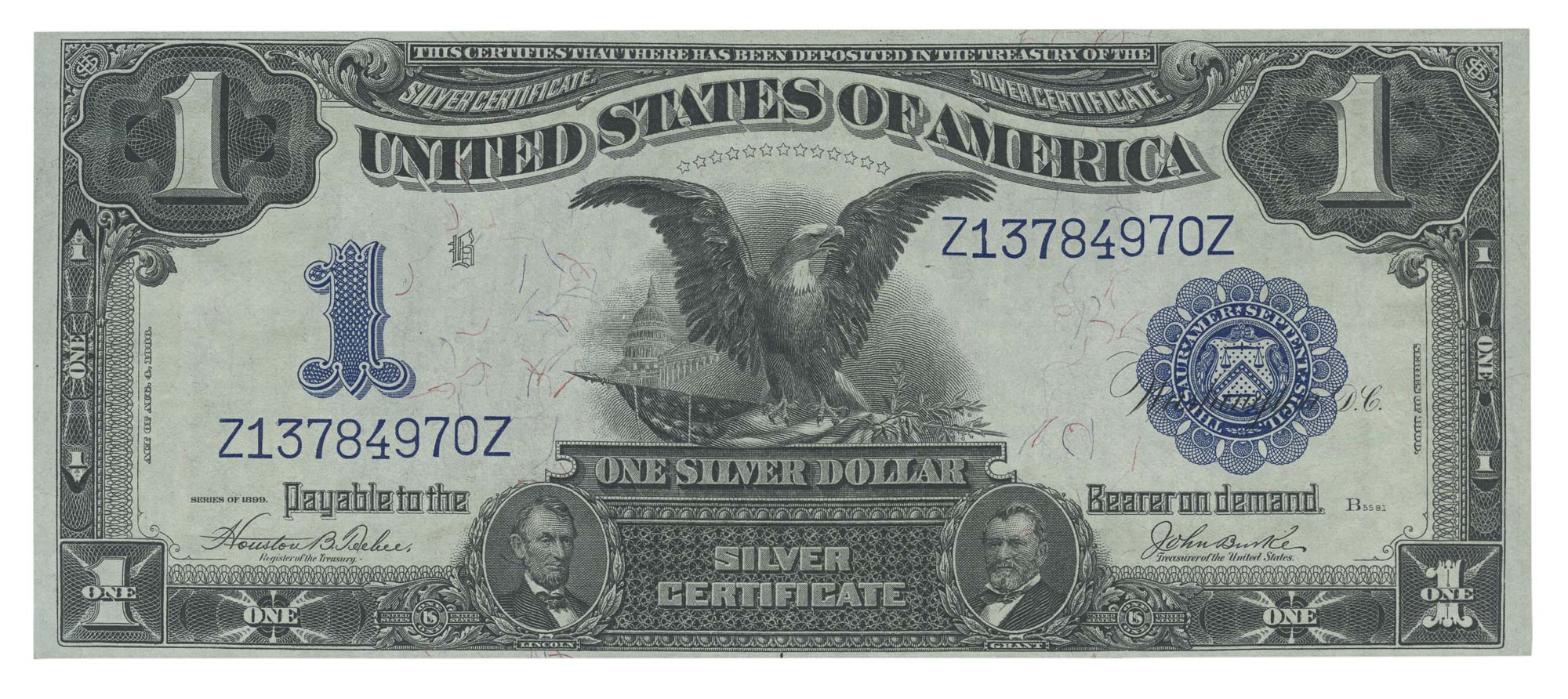 Lot image - United States 1899 $1 Silver Certificate, Fr. 233