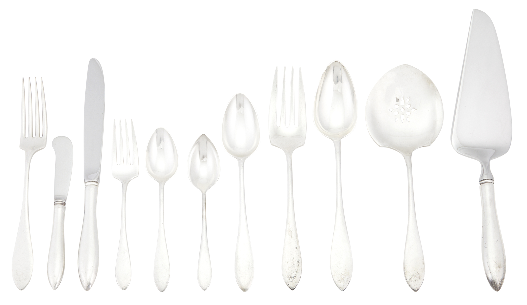 Lot image - Continental Sterling Silver Partial Flatware Service