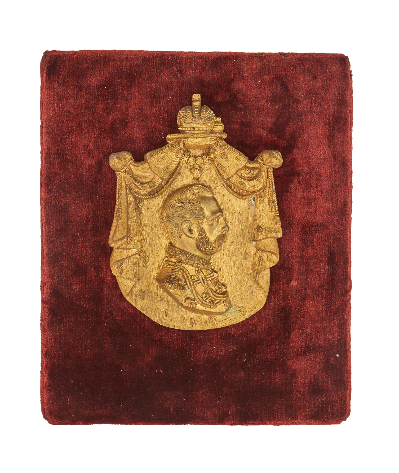 Lot image - Russian Gilt-Bronze Relief Plaque of Emperor Alexander II