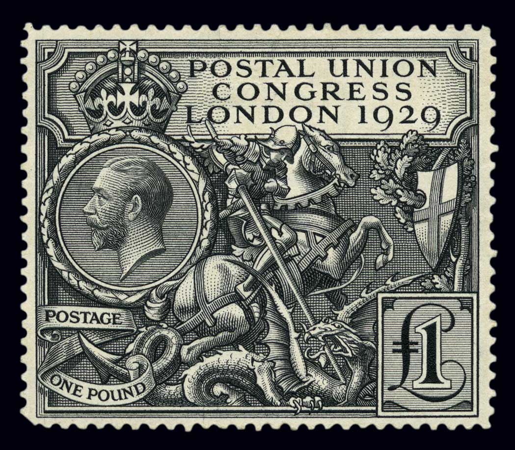 Lot image - Great Britain 1929 Postal Union Congress Pound Scott 209