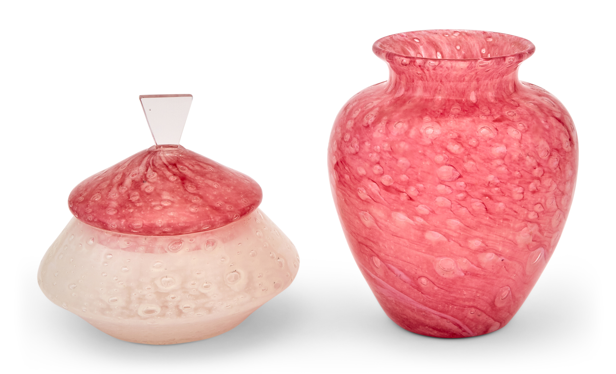 Lot image - Two Carder Steuben Art Deco Cluthra Glass Articles