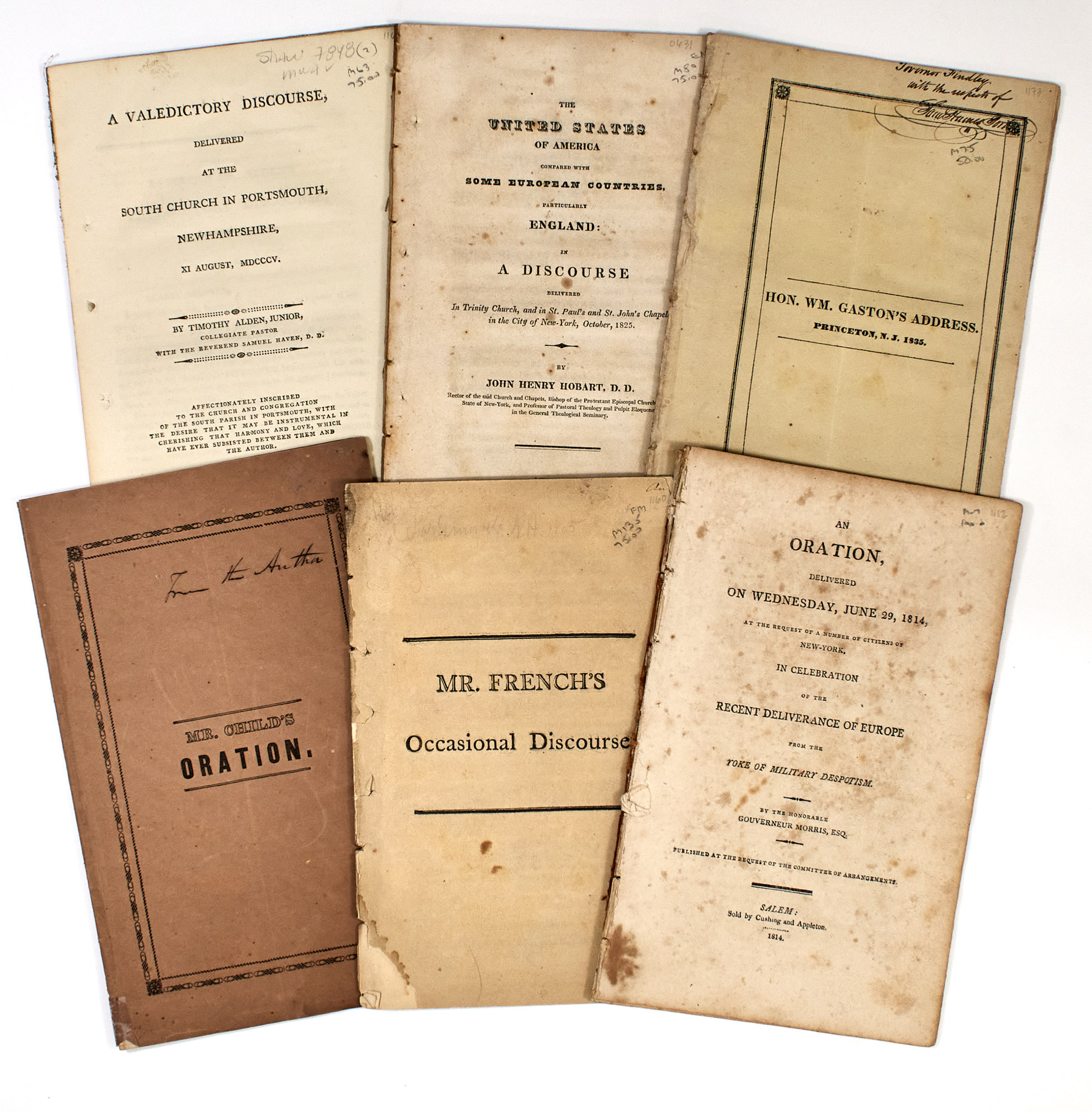 Lot image - [PAMPHLETS-AMERICANA]  Group of approximately three hundred 19th century pamphlets of various society publications.