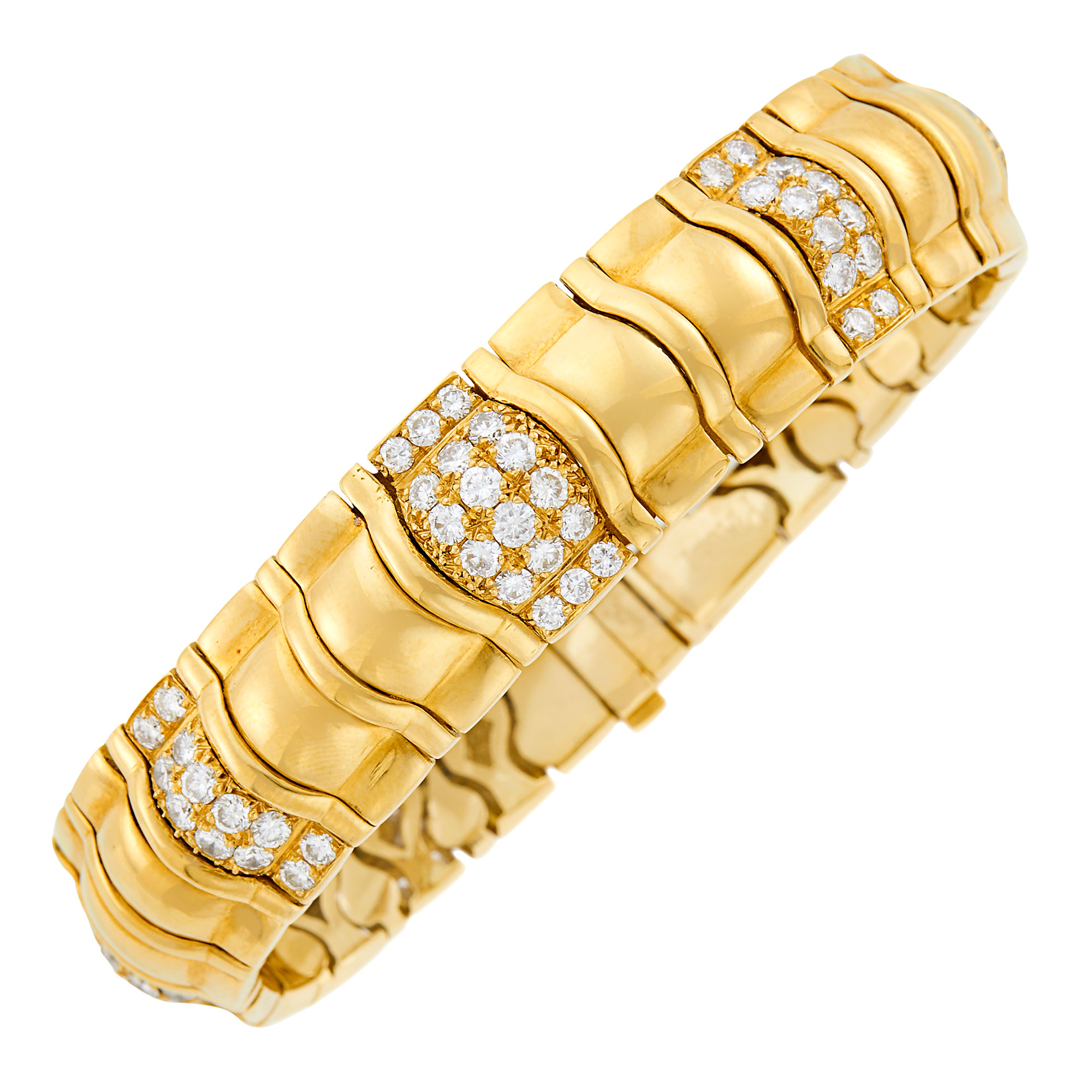 Lot image - Piaget Gold and Diamond Bracelet, France