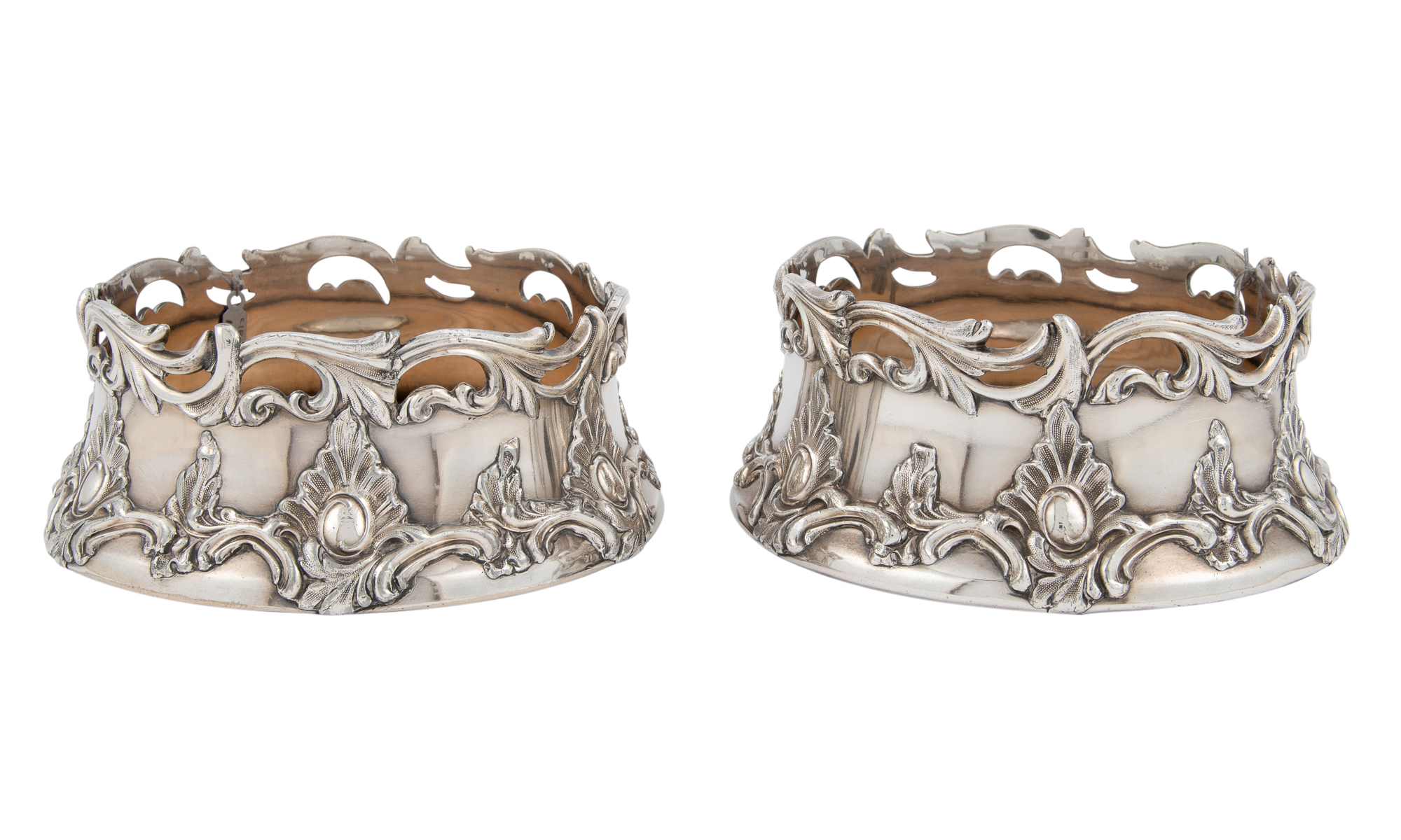 Lot image - Pair of Silver Plated Bottle Coasters