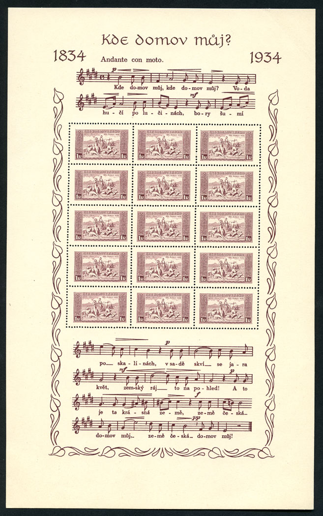 Lot image - Czechoslovakia 1934 Music Souvenir Sheets Scott 200a, 201a