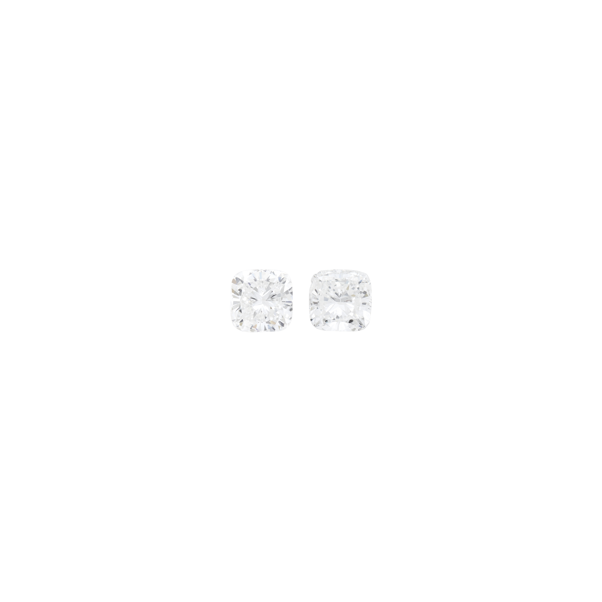 Lot image - Pair of White Gold and Diamond Stud Earrings