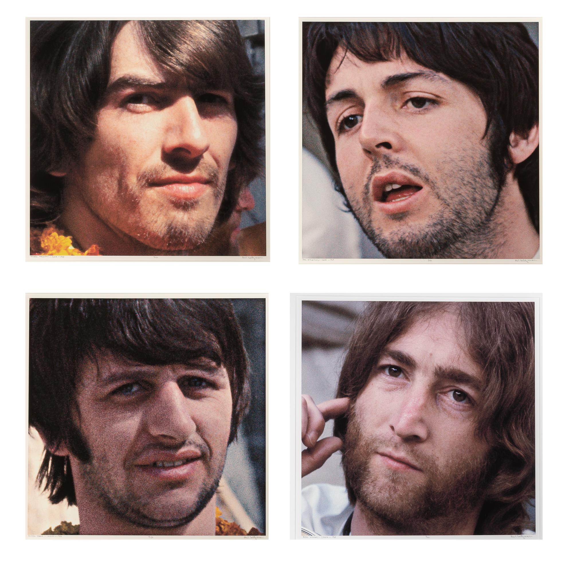 Lot image - SALTZMAN, PAUL (b. 1943)  John Lennon, Paul McCartney, George Harrison and Ringo Starr, Rishikesh India,