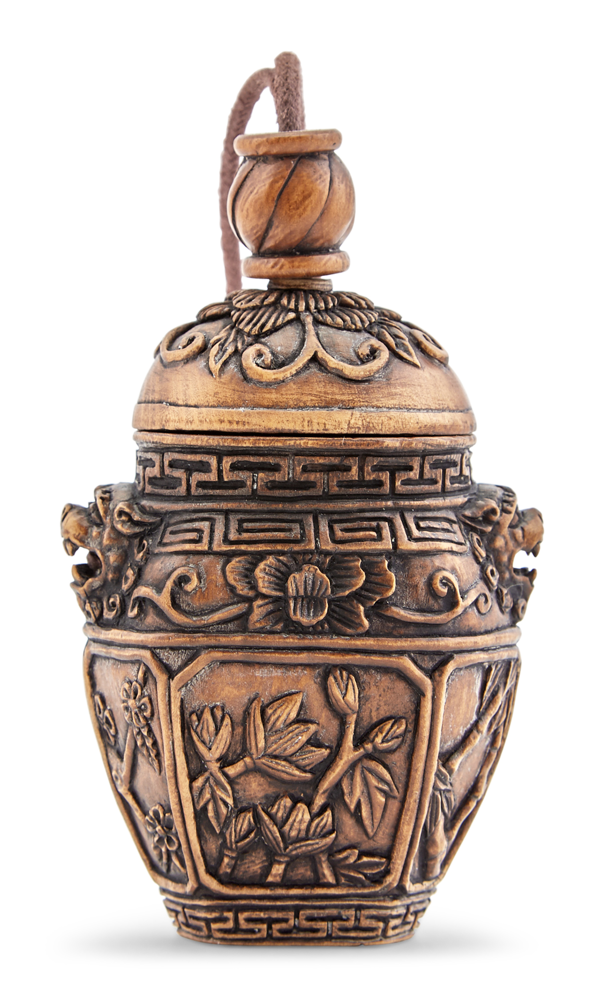 Lot image - A Japanese Carved Boxwood Inro