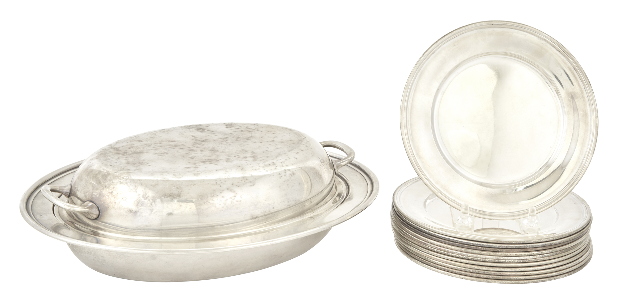 Lot image - Set of Twelve Kirk Sterling Silver Bread Plates