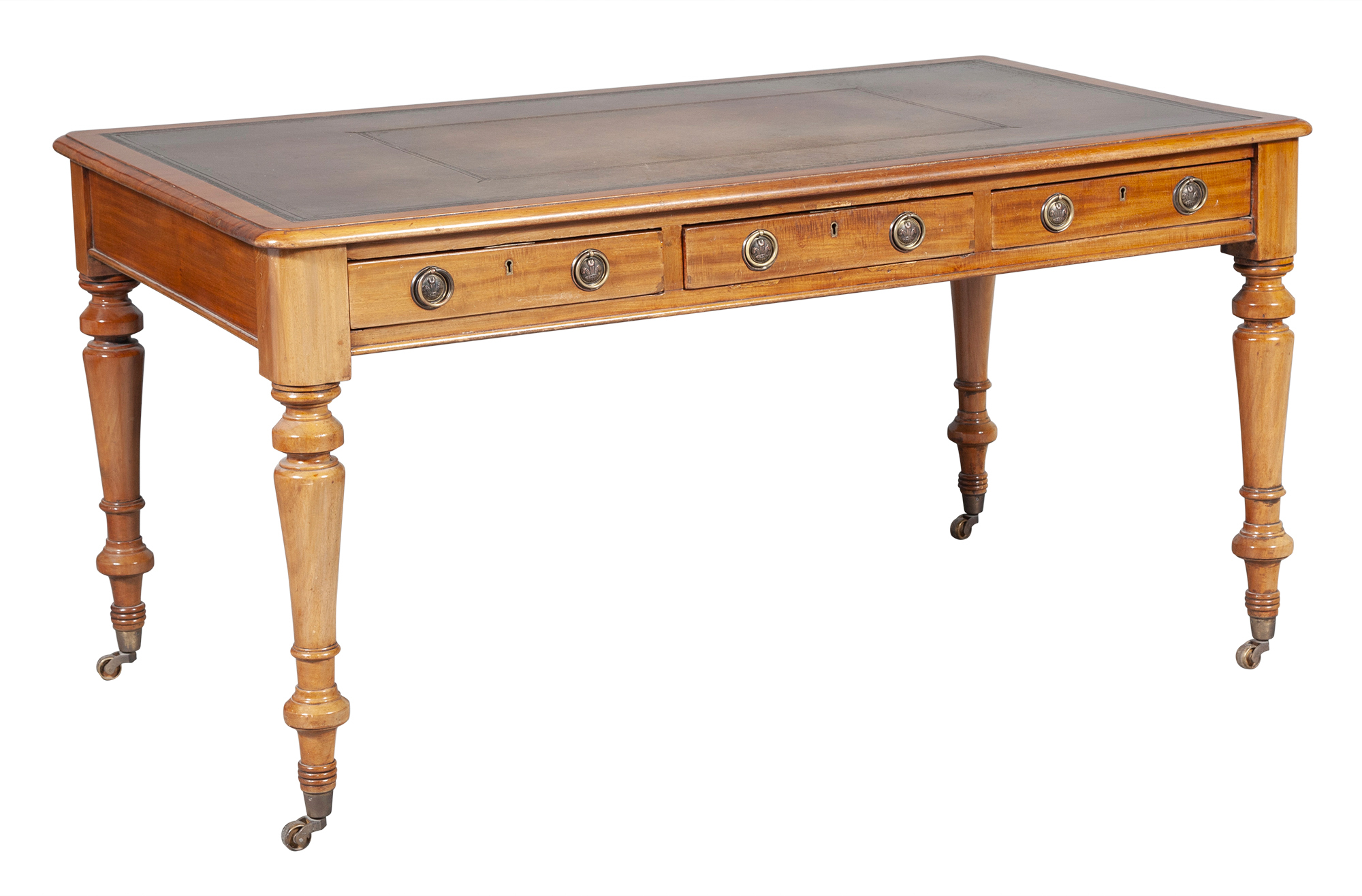 Lot image - Victorian Leather Inset Mahogany Writing Table