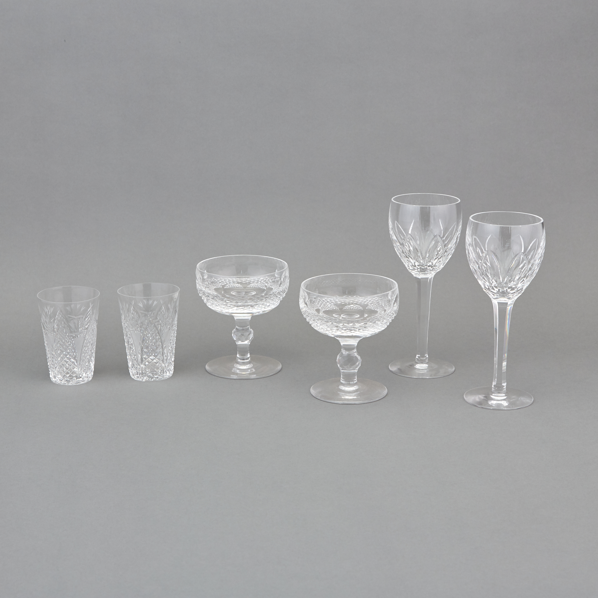 Lot image - Group of Waterford Cut Glass Stemware and Tumblers