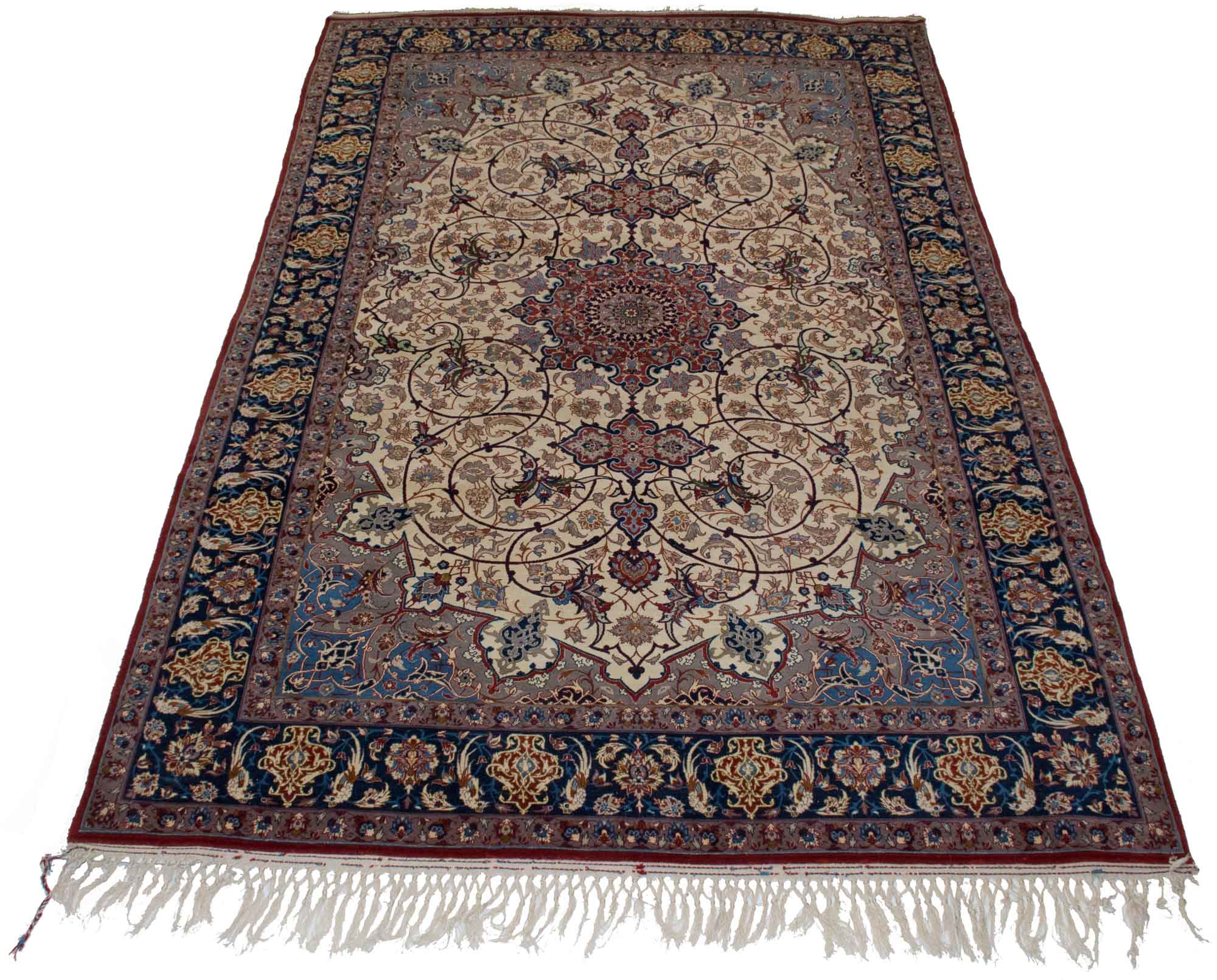 Lot image - Silk Warp Isfahan Rug