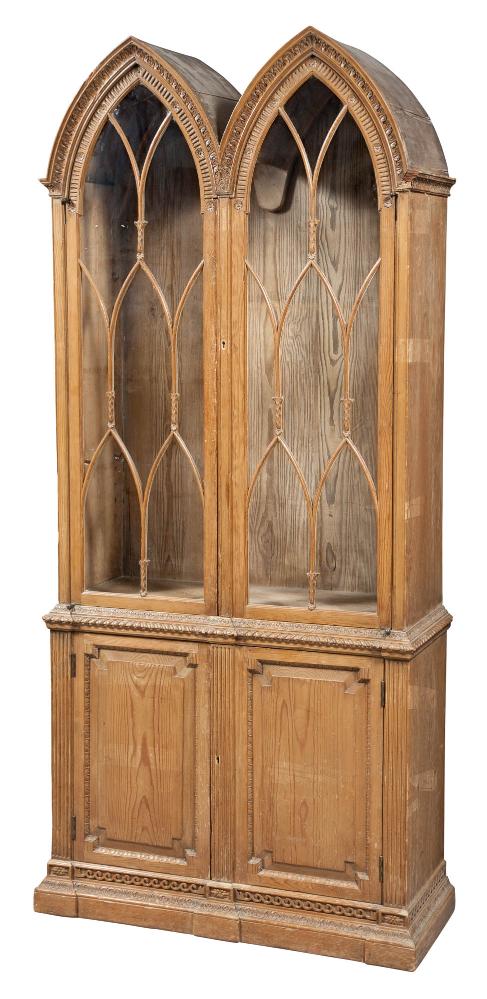 Lot image - George III Style Pine Bookcase Cabinet