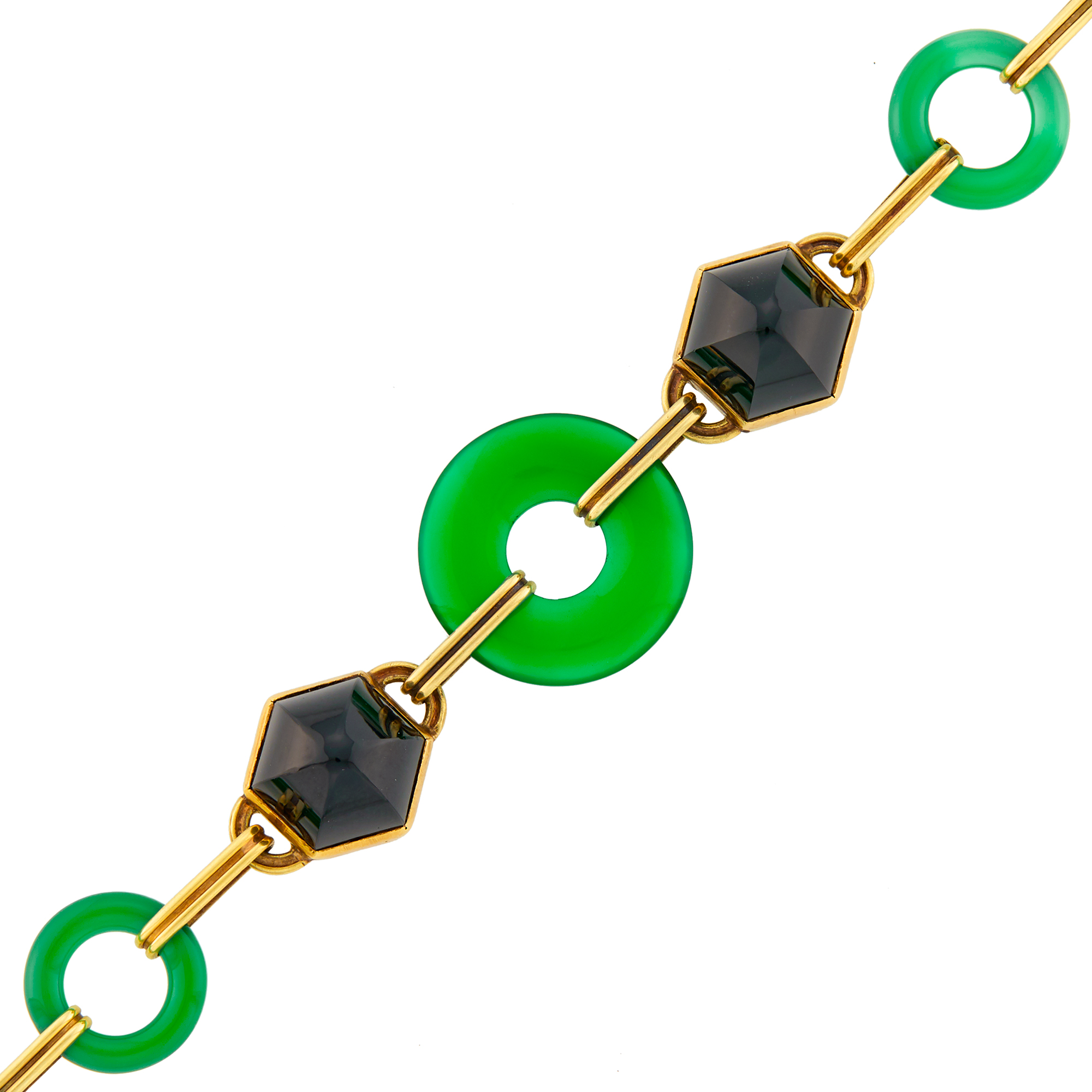 Lot image - Gold, Black and Green Onyx Bracelet