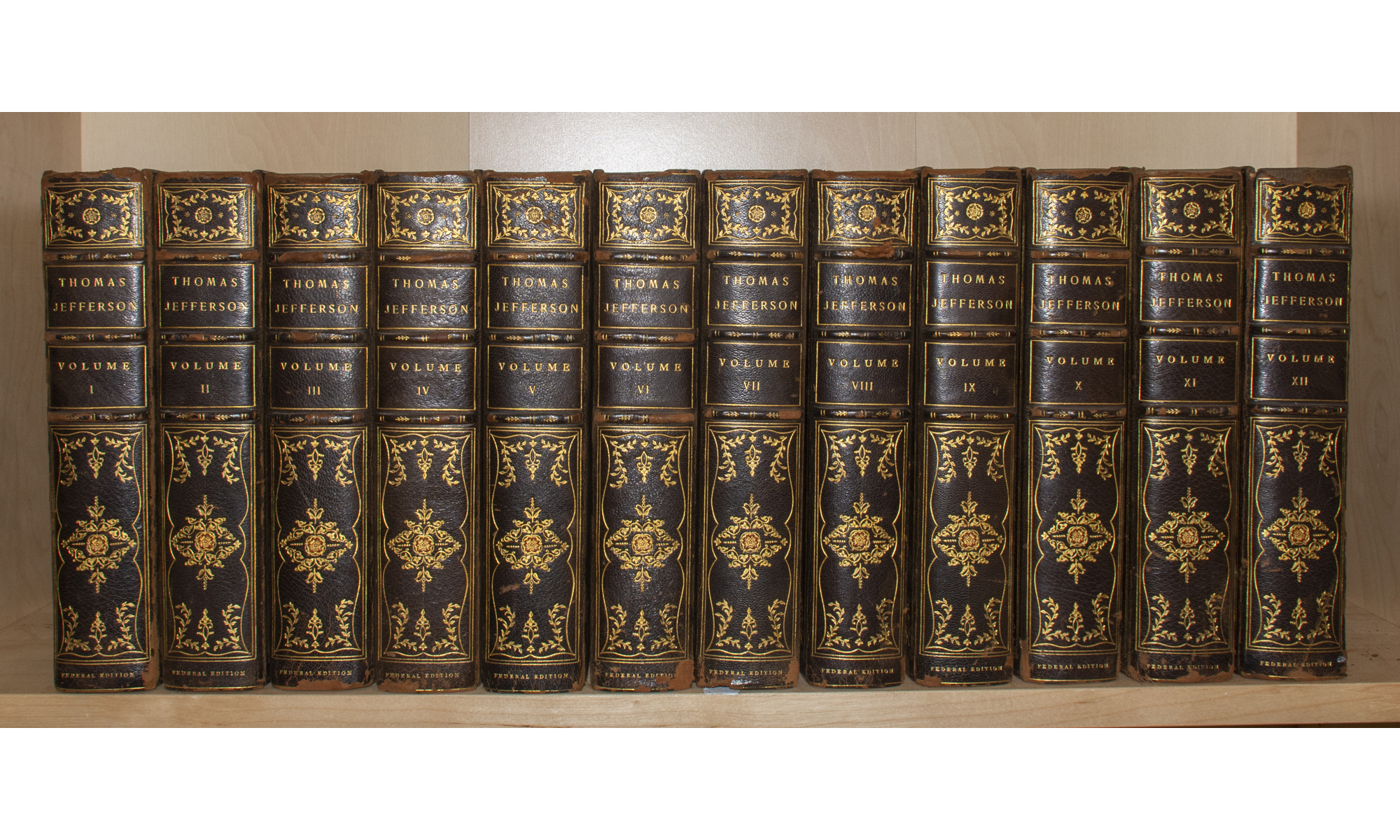 Lot image - [BINDINGS]  JEFFERSON, THOMAS. The Works of Thomas Jefferson.