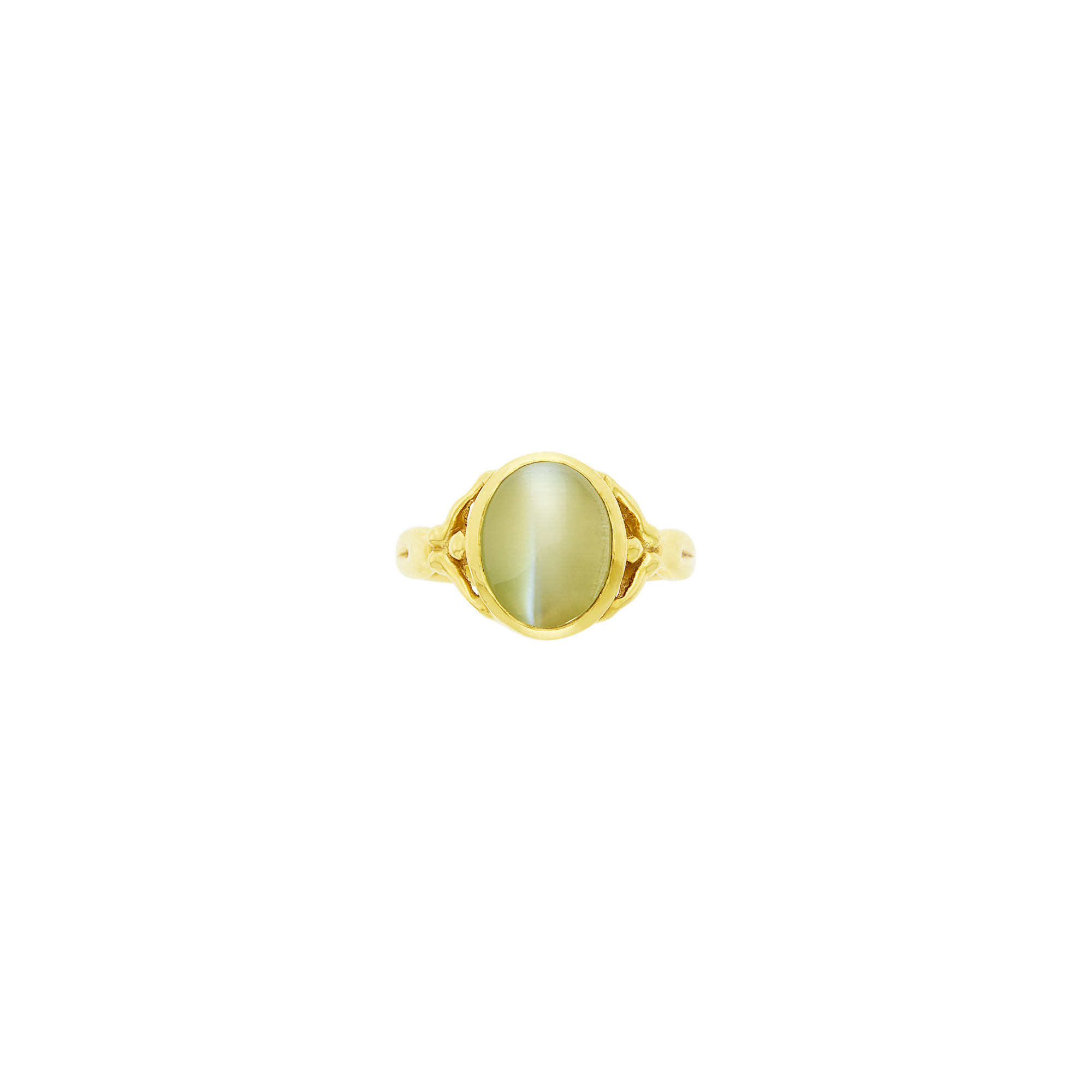 Lot image - Gold and Cats Eye Chrysoberyl Figural Ring