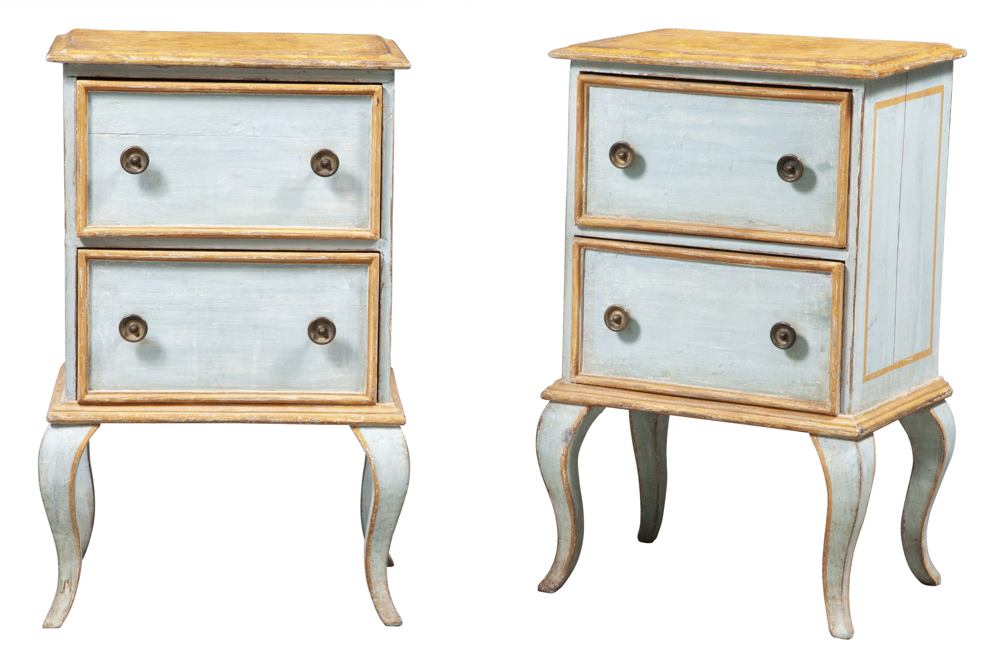 Lot image - Pair of Italian Rococo Style Painted Commodini