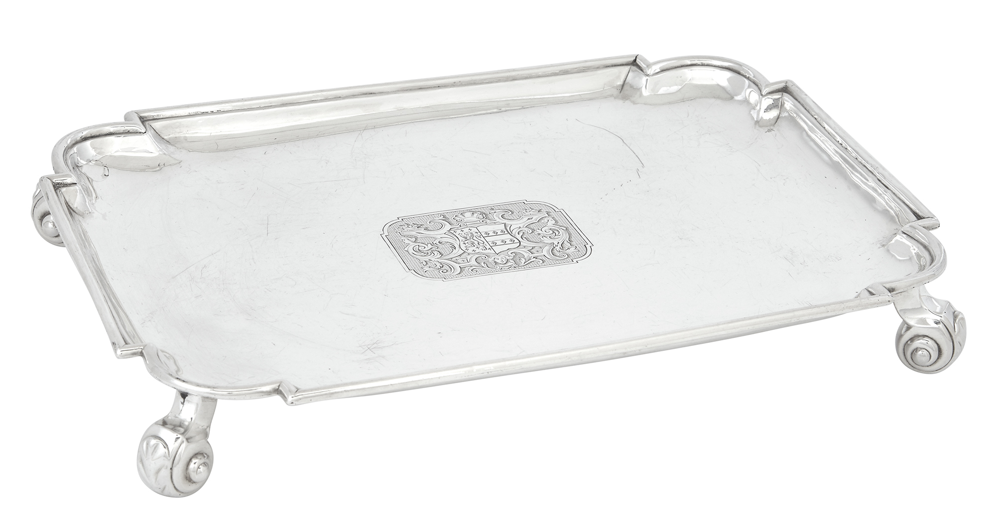 Lot image - George II Sterling Silver Footed Tray