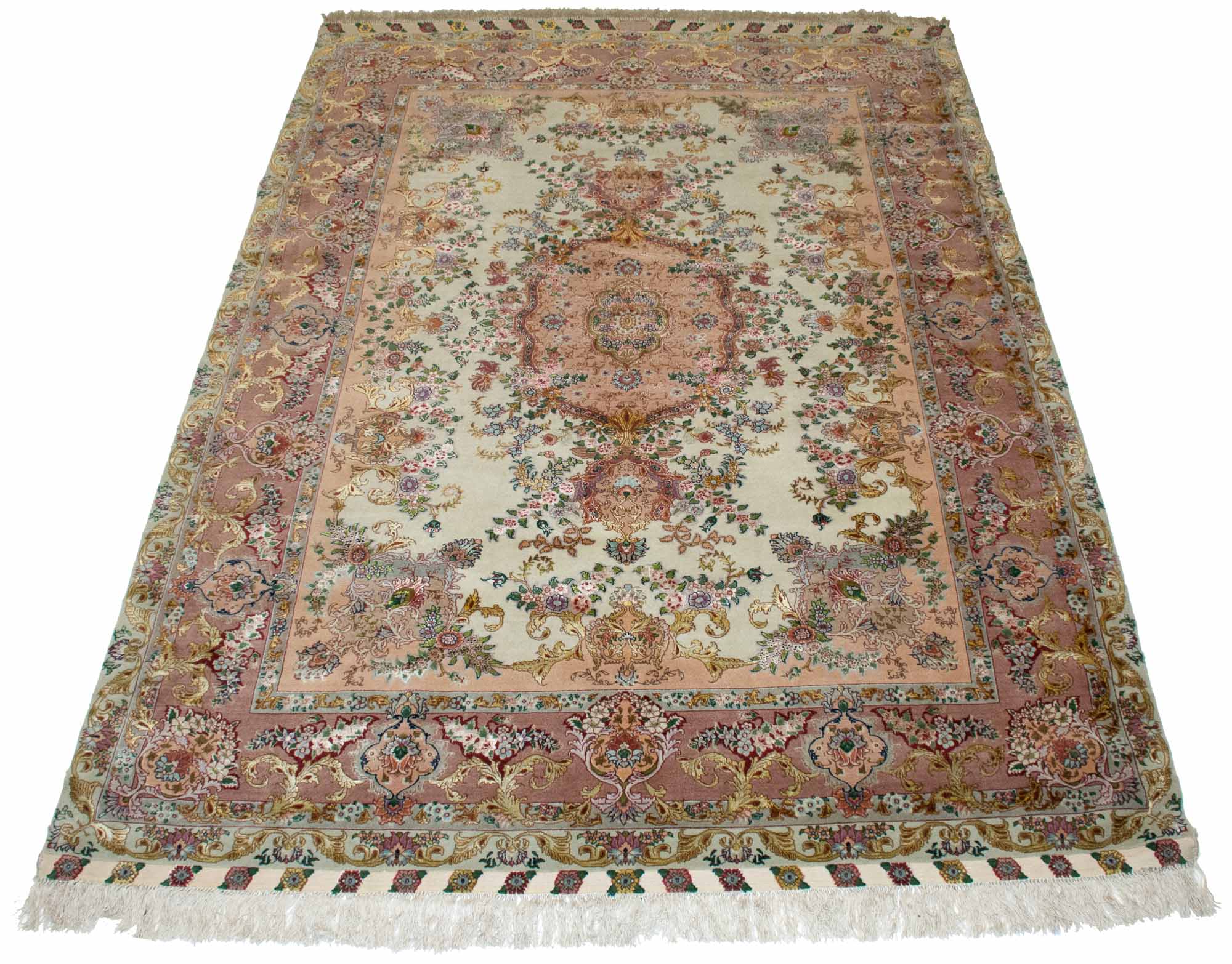 Lot image - Kurkwool and Silk Tabriz Rug