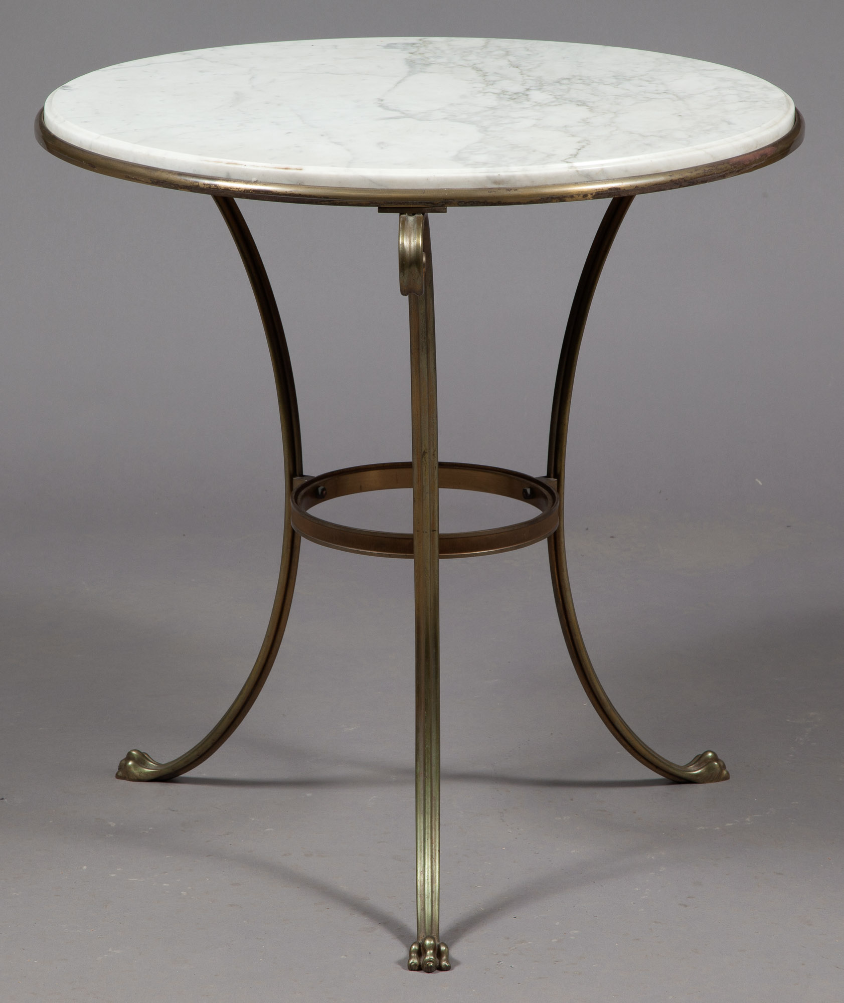 Lot image - Empire Style Marble and Brass Guéridon