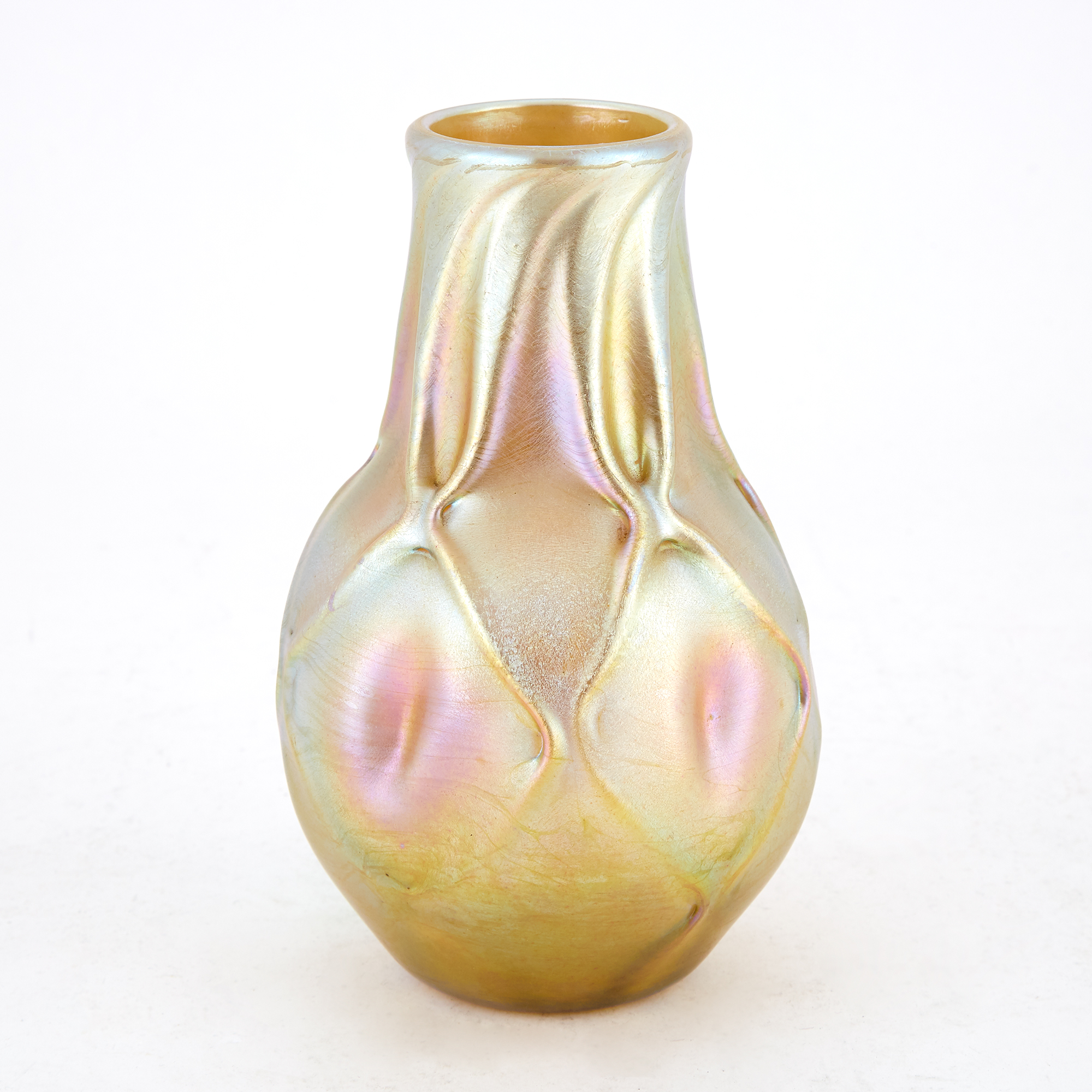 Lot image - Tiffany Pattern Molded and Dimpled Favrile Glass Vase