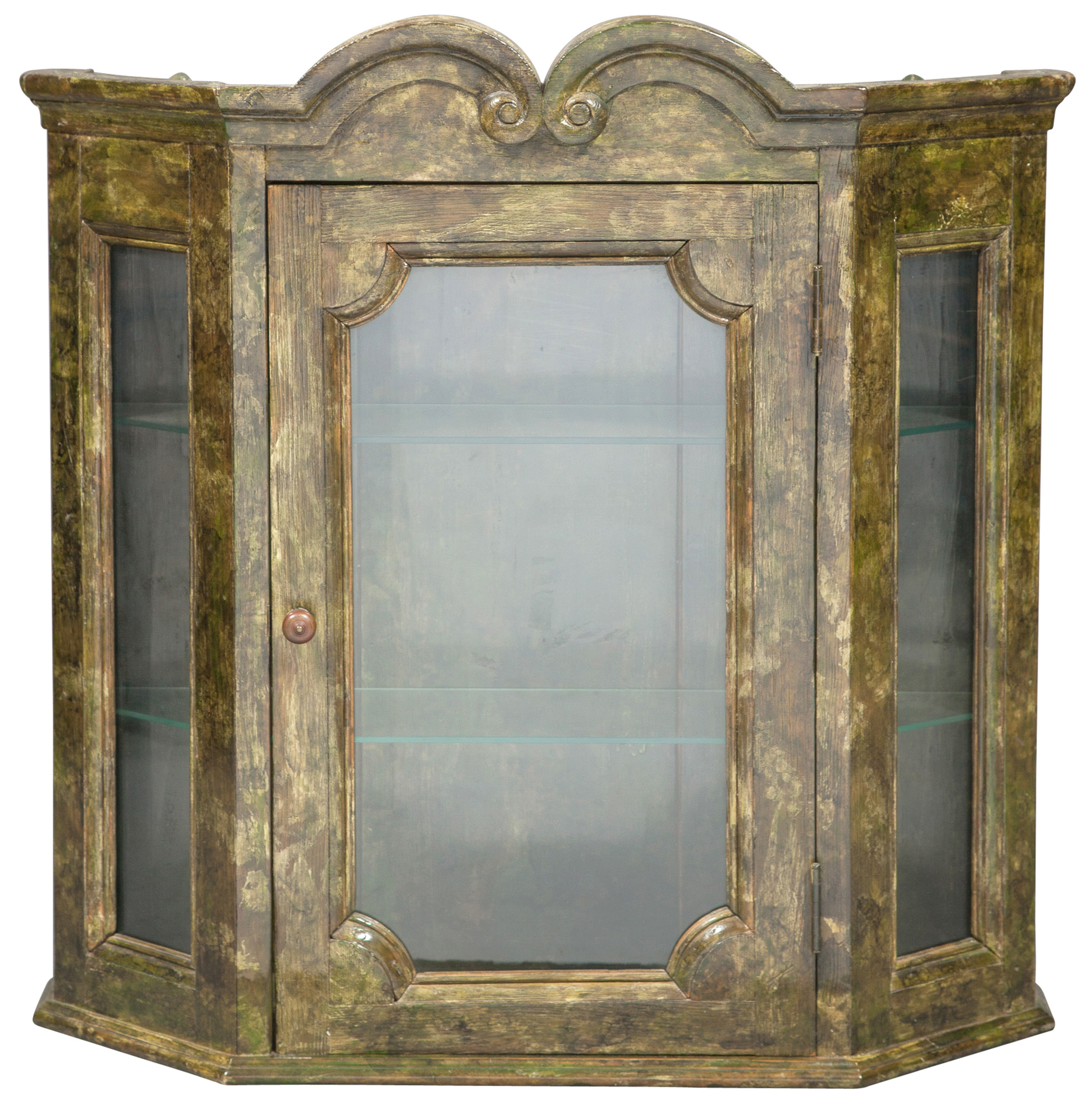 Lot image - Baroque Style Painted Wood Hanging Cupboard