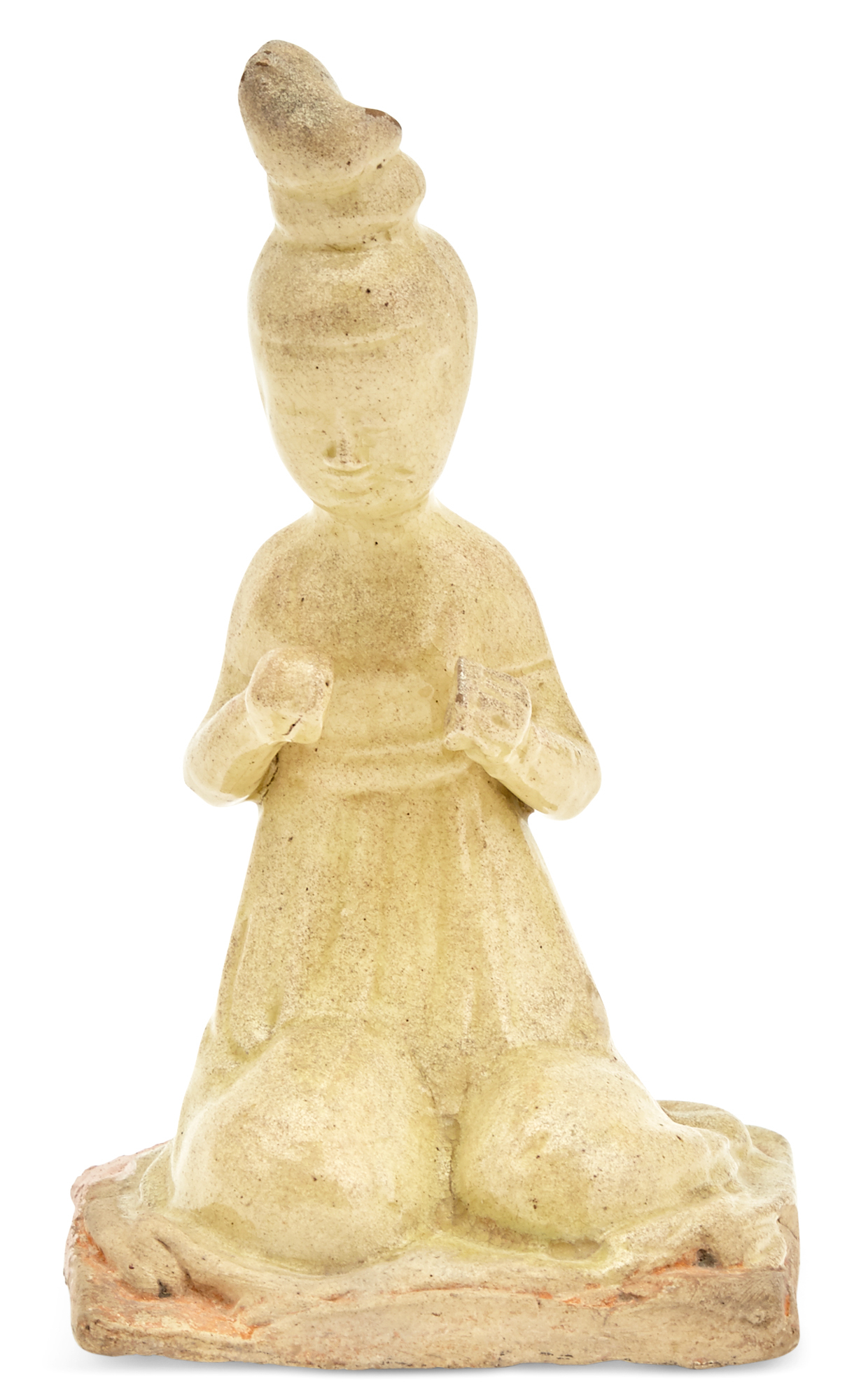 Lot image - A Chinese Straw Glazed Pottery Figure of an Attendant