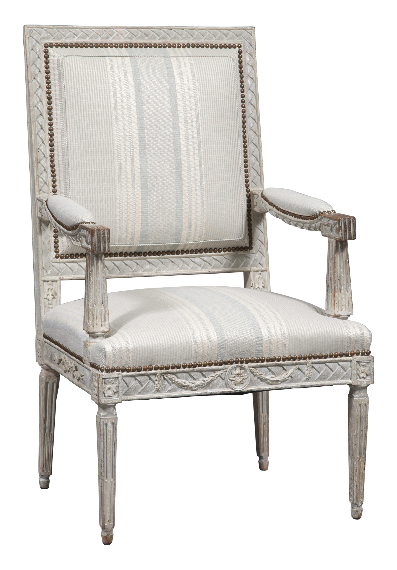 Lot image - Northern European Neoclassical Painted Armchair