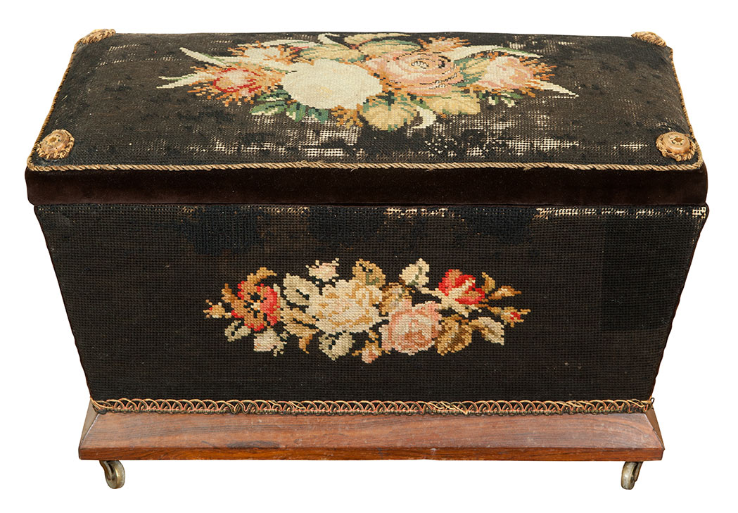 Lot image - Victorian Needlework-Upholstered Rosewood Chest