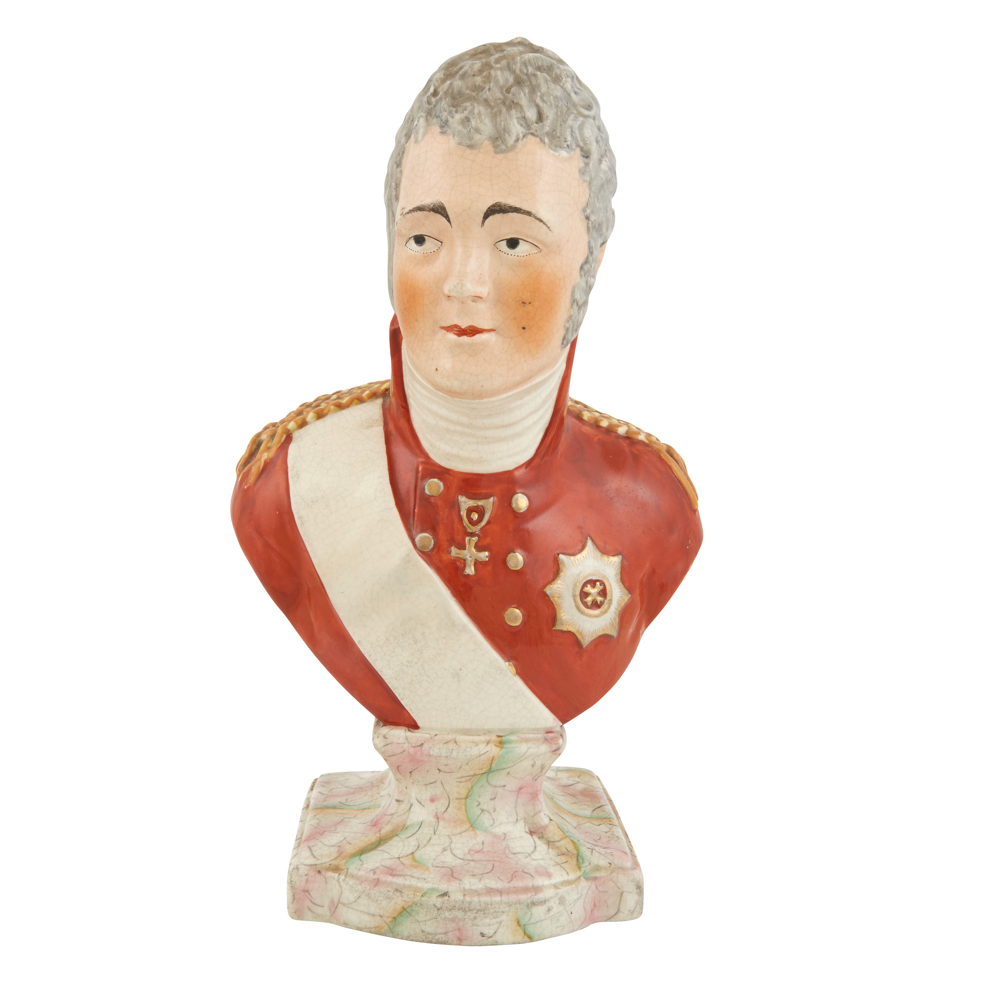 Lot image - Staffordshire Pottery Bust of Emperor Alexander I